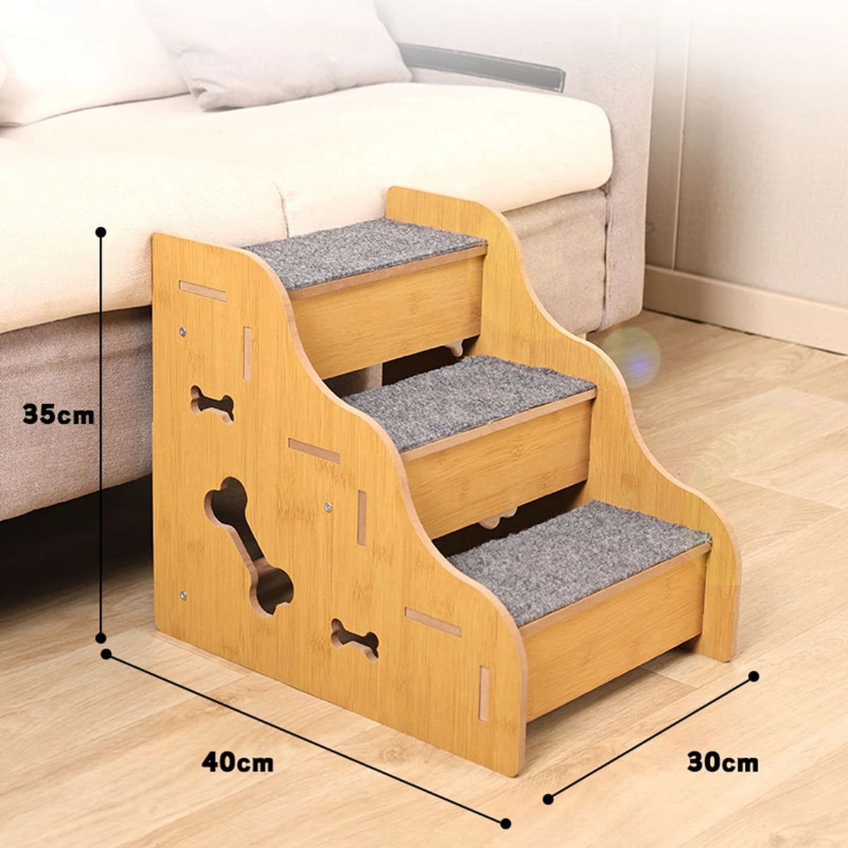 Wooden Pet Stairs 2, 3 or 4 Steps - Non-Slip Dog Ladder – photo 8