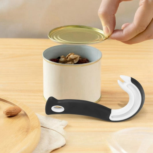 1 Black Hook Type Can Opener, Easy To Open Cans, Labor-saving, Finger Protecting, Suitable for All Sizes, Kitchen Can Opener