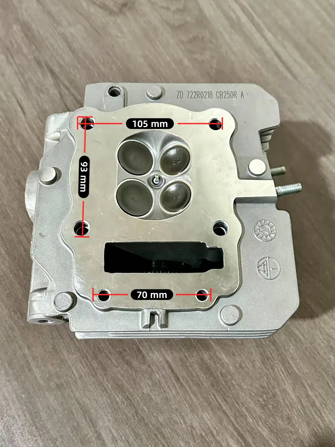 Motorcycle cylinder head assembly 4 valves for CB series engine 172fmm upgrade to 25hp piston diameter 75mm