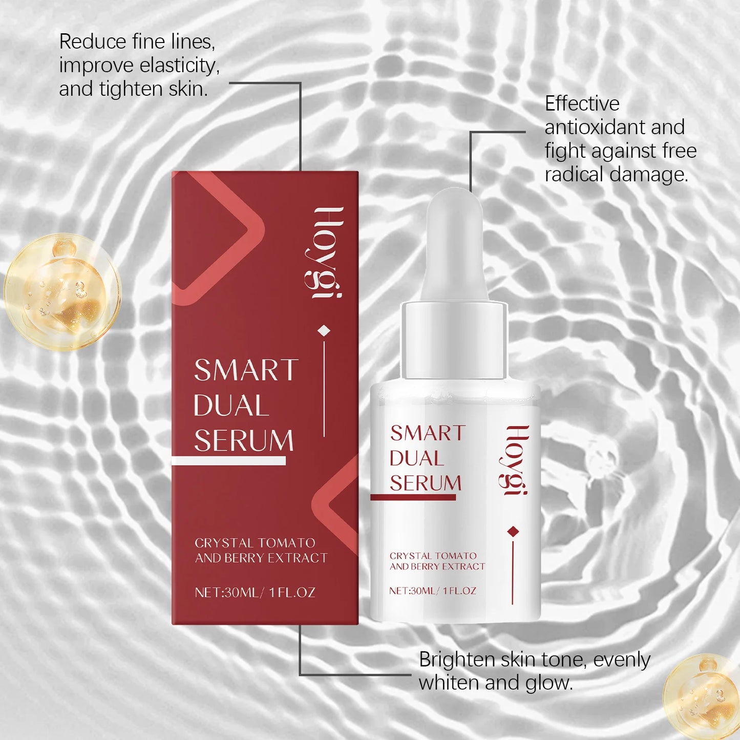 30ML Face Glowing Serum Gentle Moisturizing & Nourishing Enhance Skin Elasticity Firming Fade Fine Lins Glowing Facial Serum