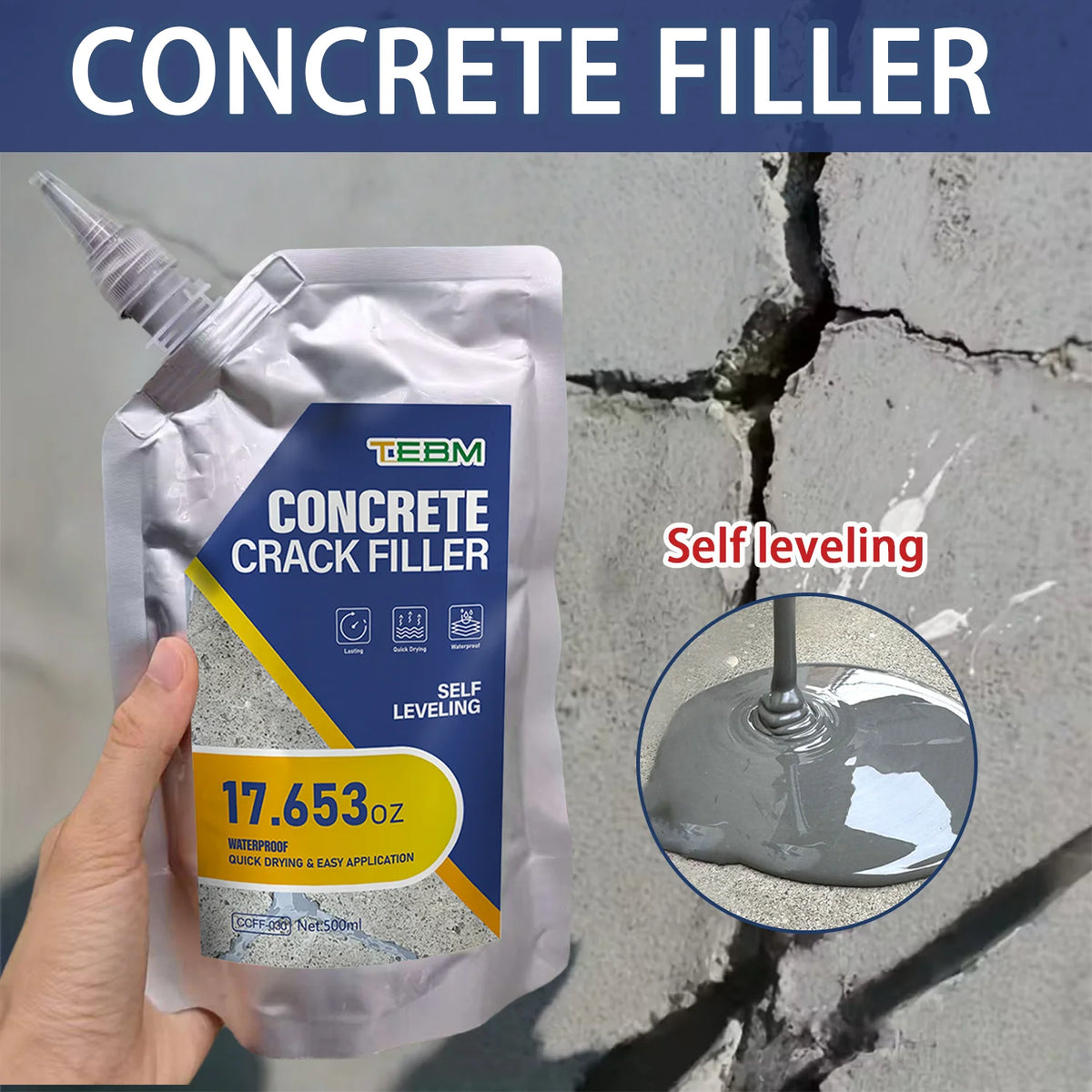 Driveway and Asphalt Crack Repair Sealant, 200 ml or 500 ml
