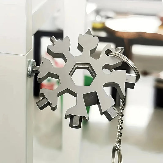 1/2 Snowflake Multi Functional Tool Silver, Unique Multi Functional Tool Screwdriver and Wrench, Gift for Men and Dad