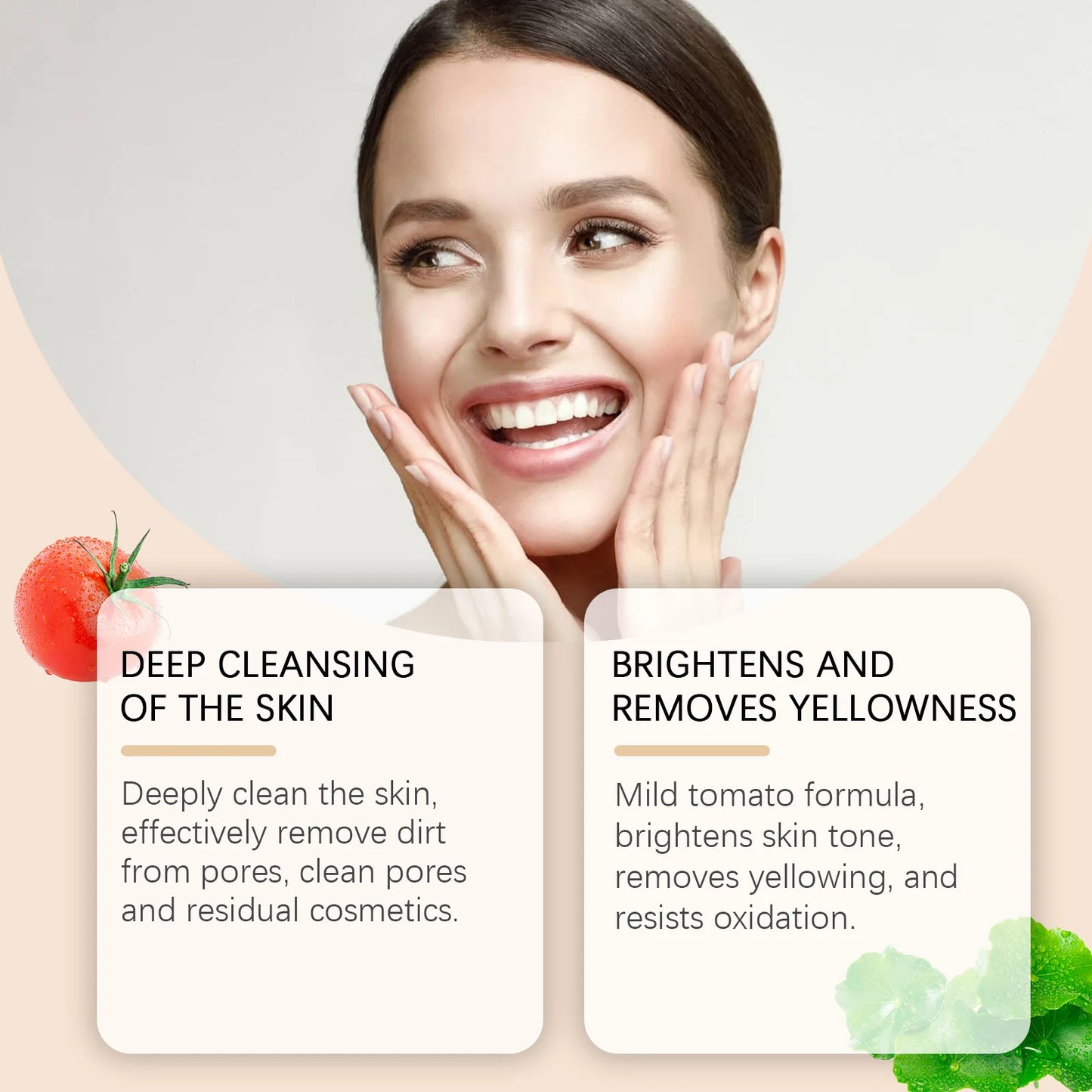 80G Tomato Face Cleaner Gentle Purifing Pores Refreshing Skin Oil Control Non-tight Nourishing Soothing Redness Facial Cleaner Gel