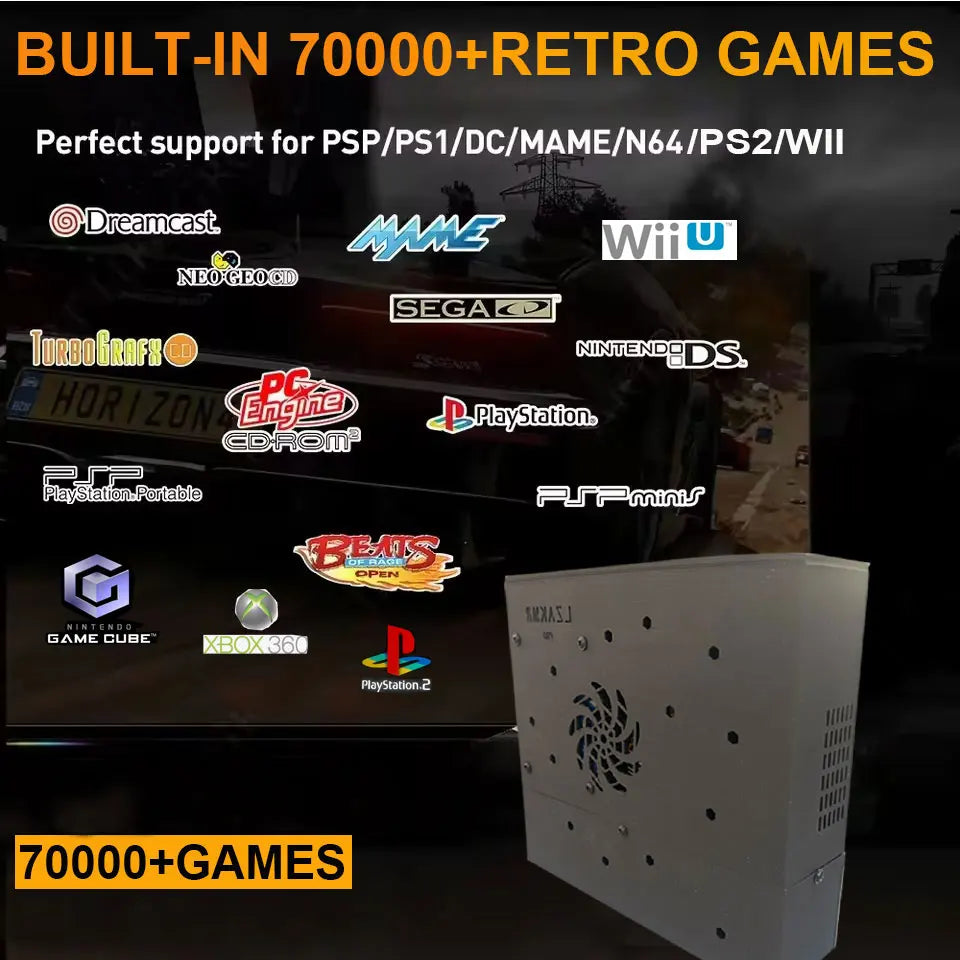 Super Game Console X8 Pro 70000+ Games I3-3110M  For Wii PS2 DC PSP GAMECUBE 500G Loaded Console Windows 11and Batocera