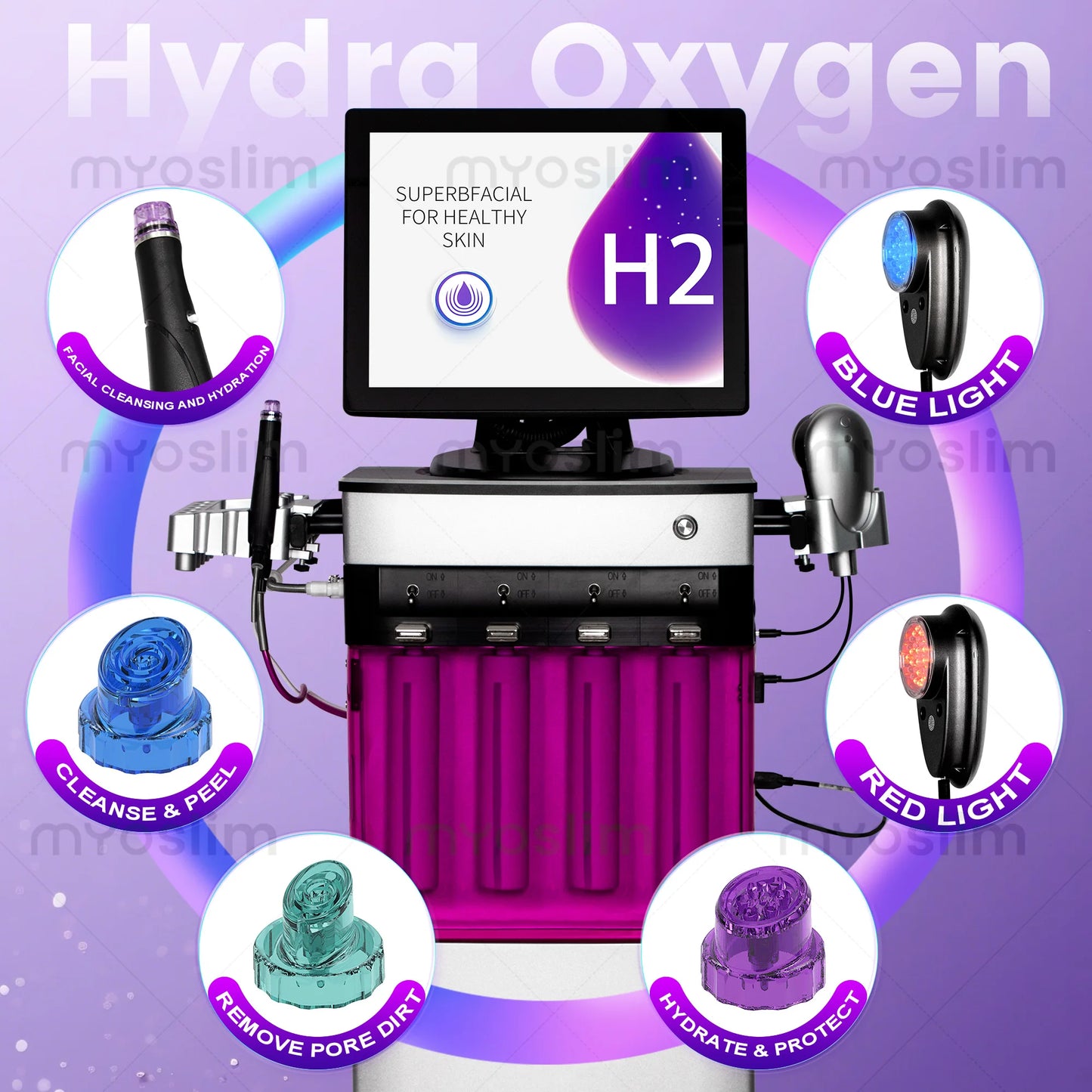 Oxygen Facial Machine 10 in 1 facial Machine Professional Skin Care Device For Deep Cleansing Face Lifting CE Approve