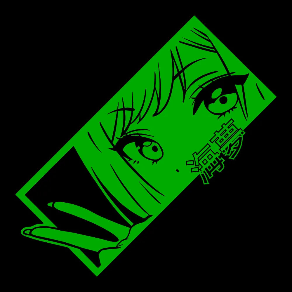 JDM Anime Girl Car Decal – Holographic Waterproof Vinyl Sticker for Car Window & Bumper