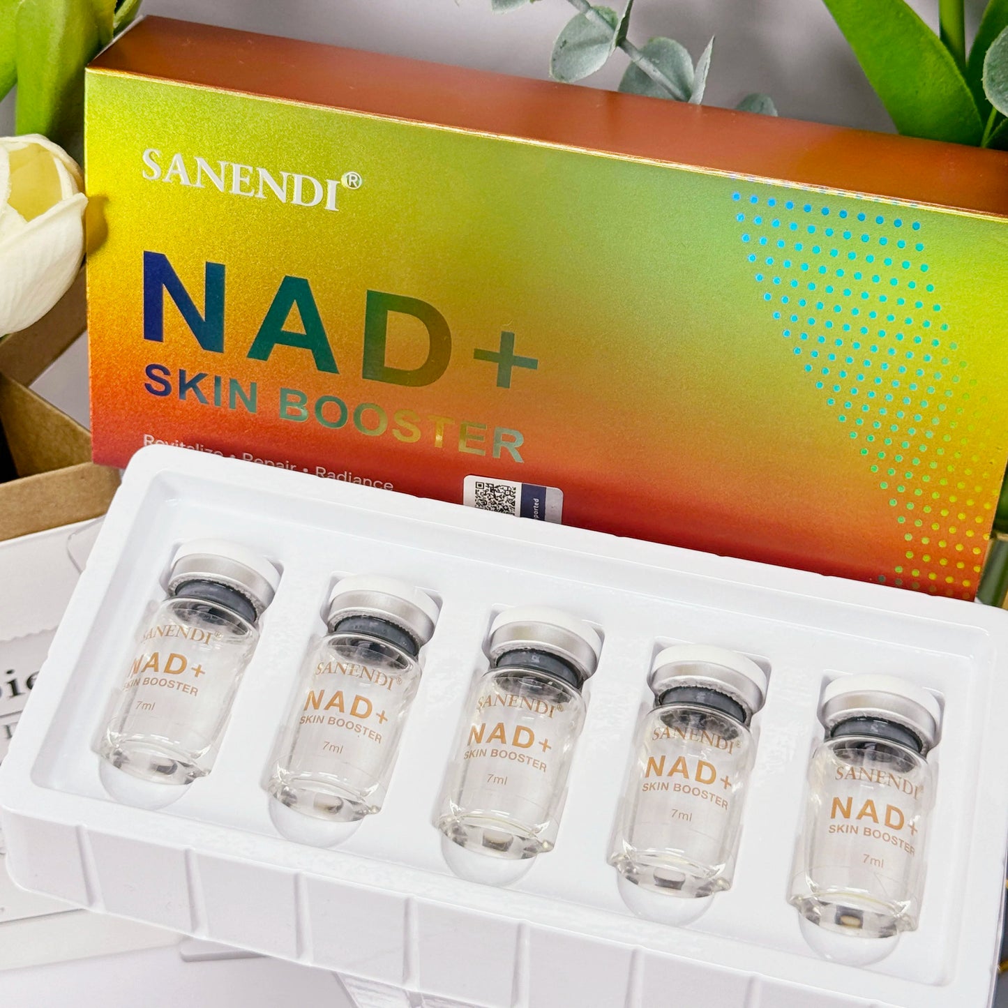 Sanendi NAD+ Korea Skincare Product Complex Essence for light texture And Transparent-Feel Daily Care Essence Set 7mlx5 Vials