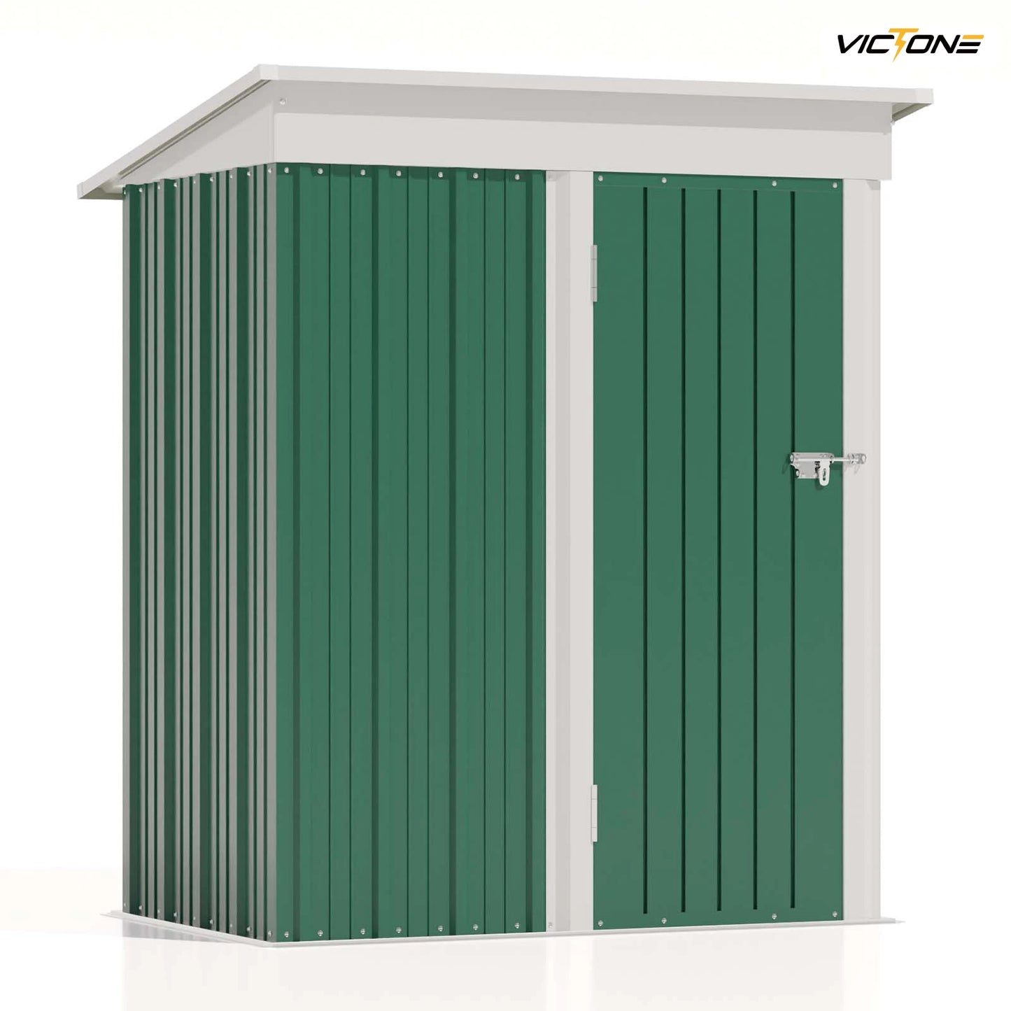 Patiowell 5x3 ft Outdoor Storage Shed – Lockable Metal Tool Shed with Sloping Roof for Backyard