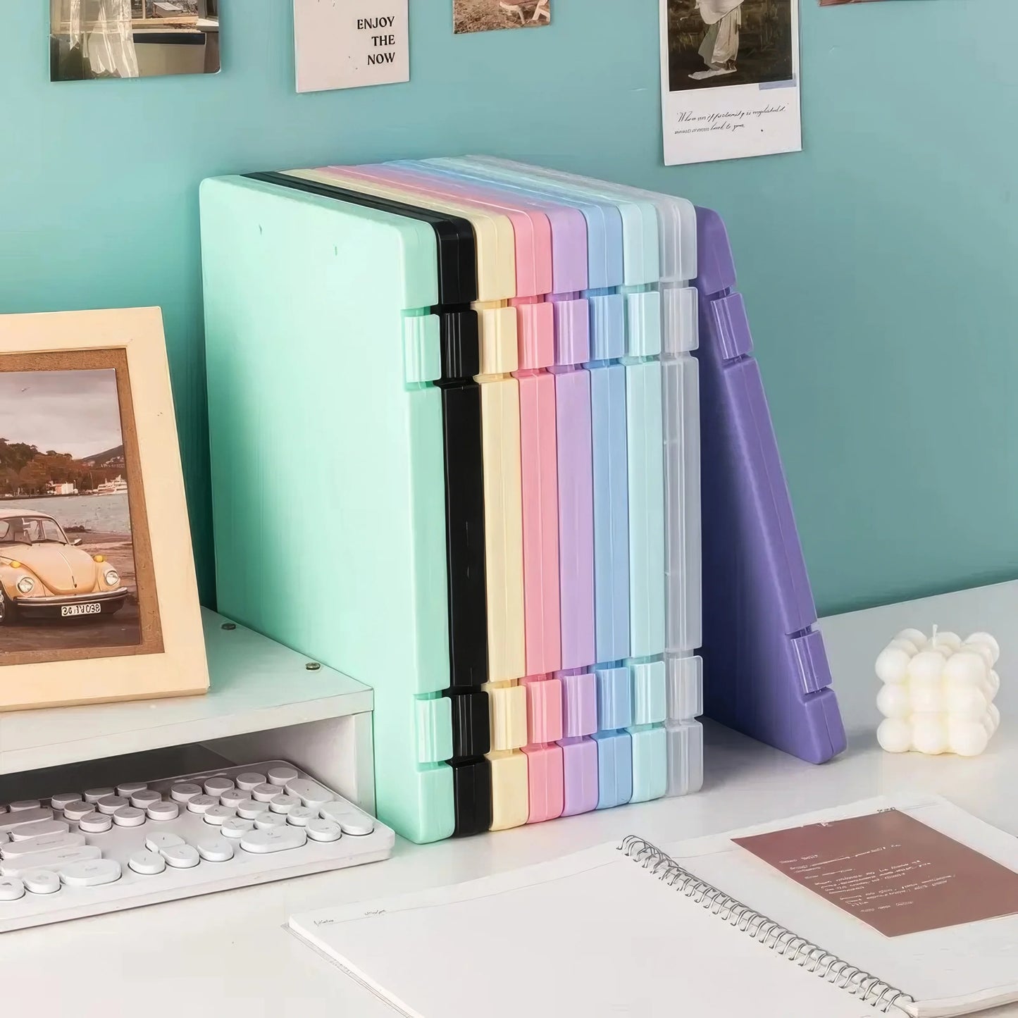 1 Color Folder Storage Box, Hard Shell Design, Office Desktop Management Tool, Multi Size Compatible File Classification