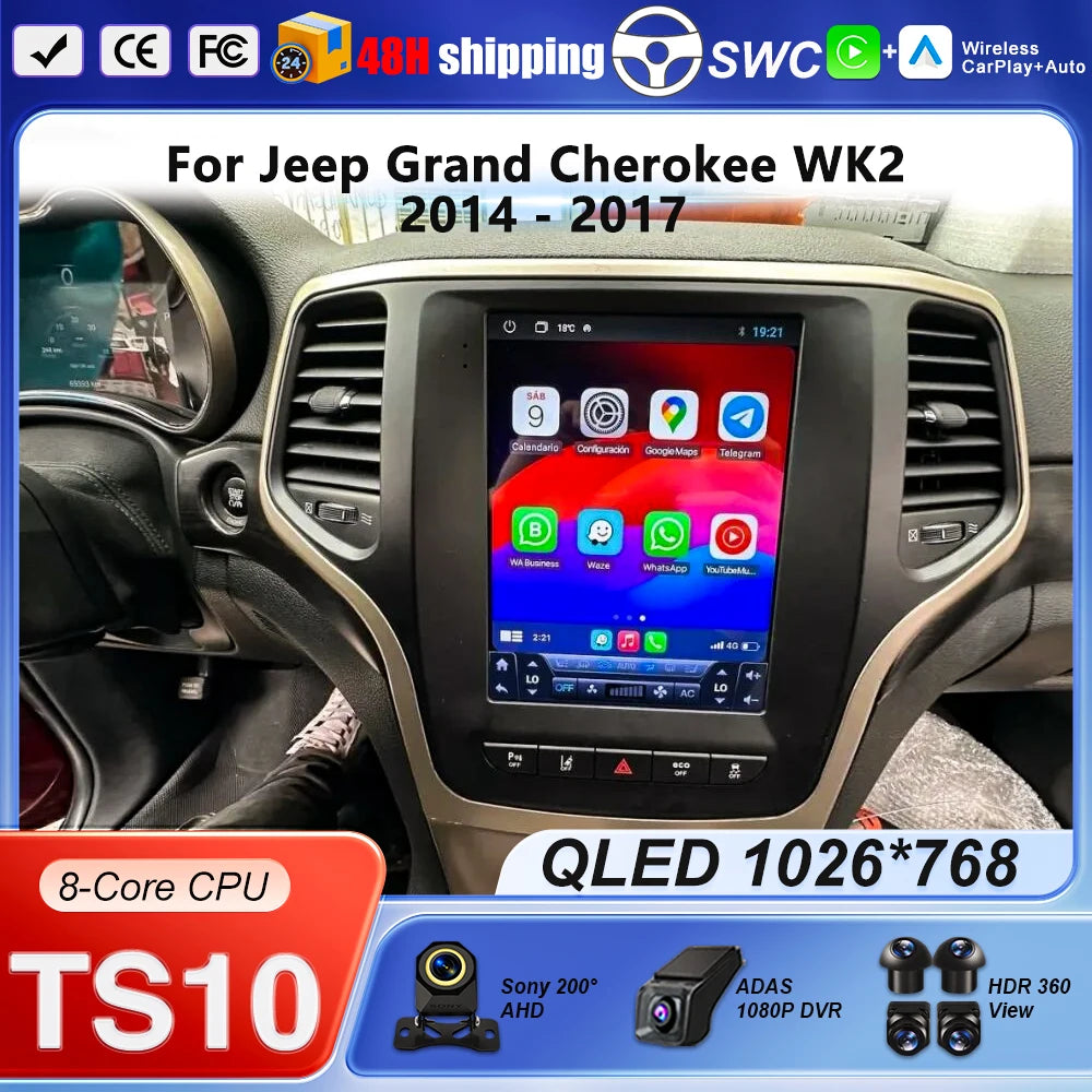 9. 7Inch For Jeep Grand Cherokee WK2 2014 - 2017 Wireless Carplay AutoRadio Car Radio Android 14 7862CPU Multimedia-player GPS