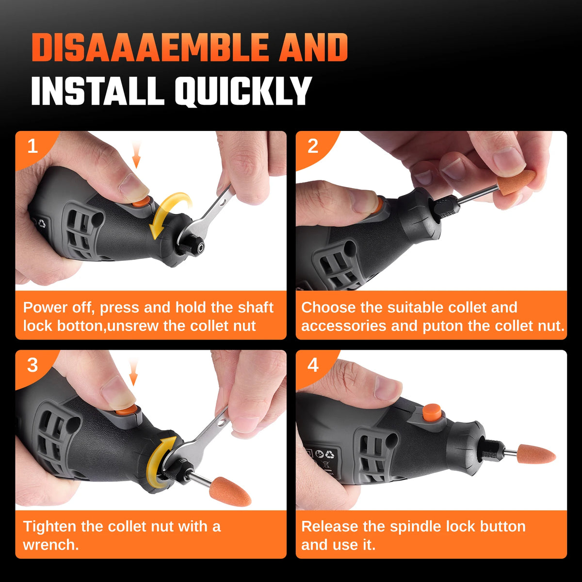 Rotary Tool Kit with Flex Shaft & 160 Accessories, Corded
