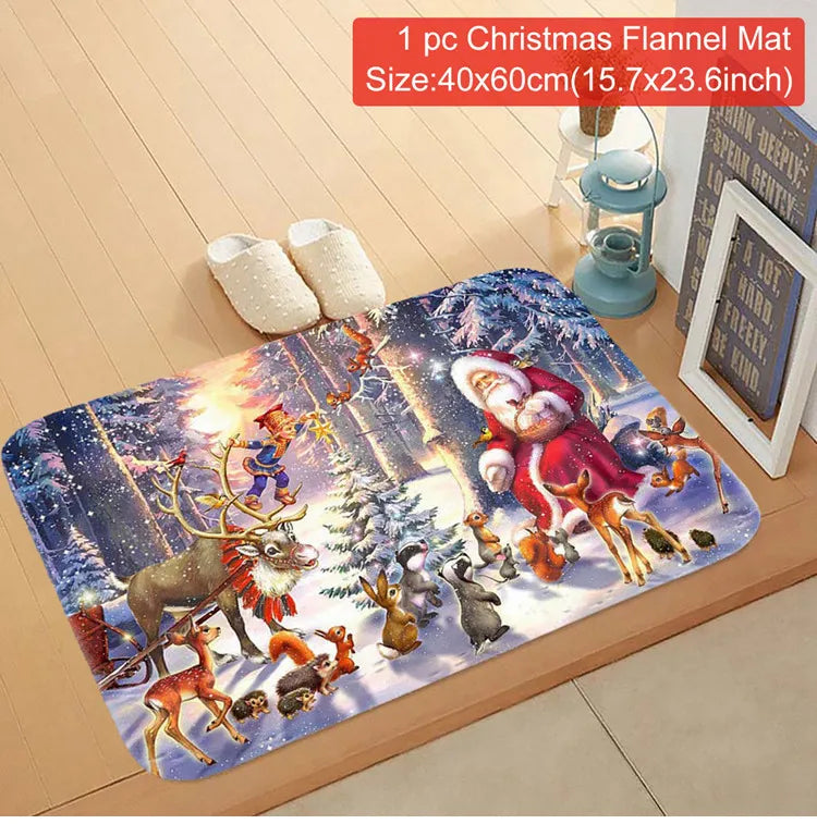 Christmas Door Mat Santa Claus Outdoor Carpet Merry Christmas Decorations For Home 2026 Navidad Xmas Ornament New Year 2026