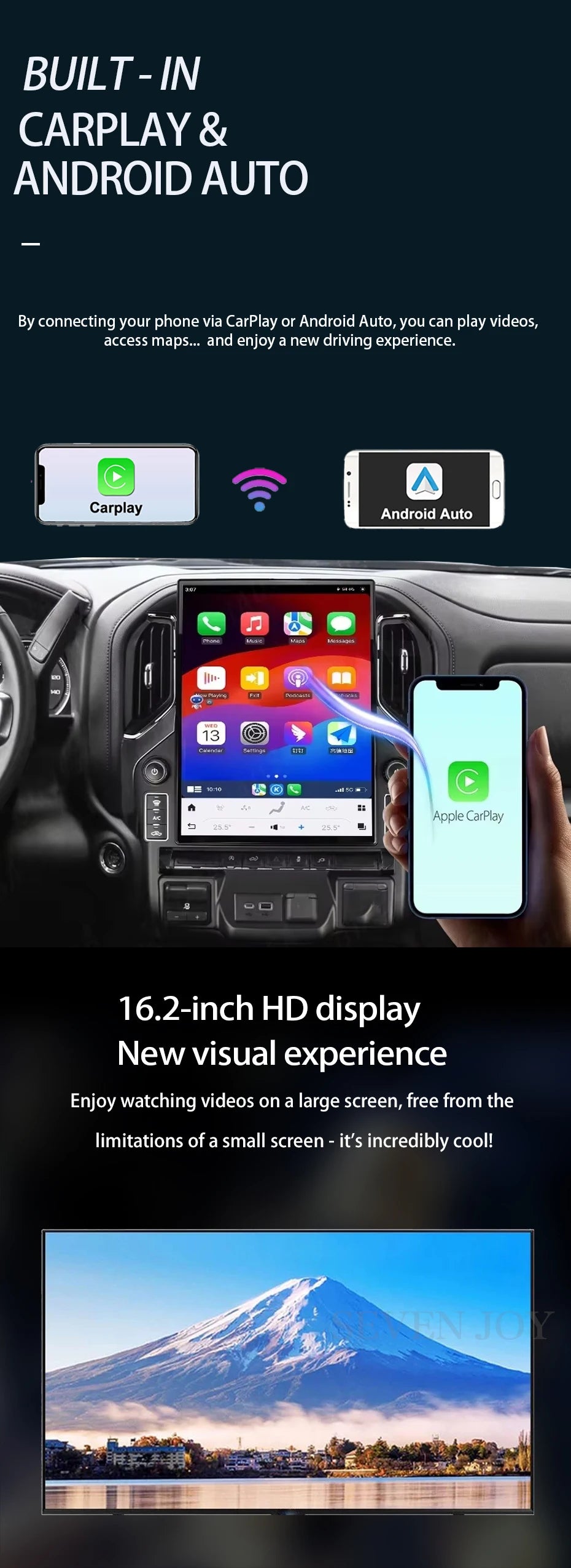 16.2 Android 15 Car Radio for GMC Sierra Denali Silverado 2019 2020 2021 2022 2023 Carplay Car Radio GPS Navigation Multimedia