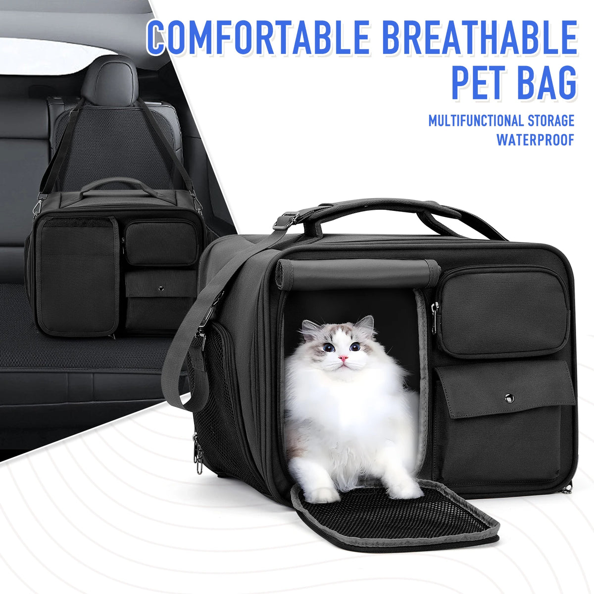 Foldable Pet Travel Bag - Mesh Window Carrier up to 7 kg – photo 7