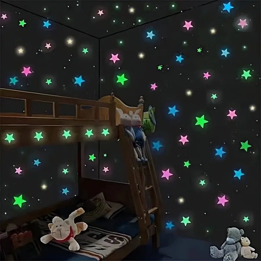 200 Piece Luminous Star Wall Sticker, Easy To Tear and Stick, Suitable for Bedroom, Luminous Party Decoration, Self-adhesive