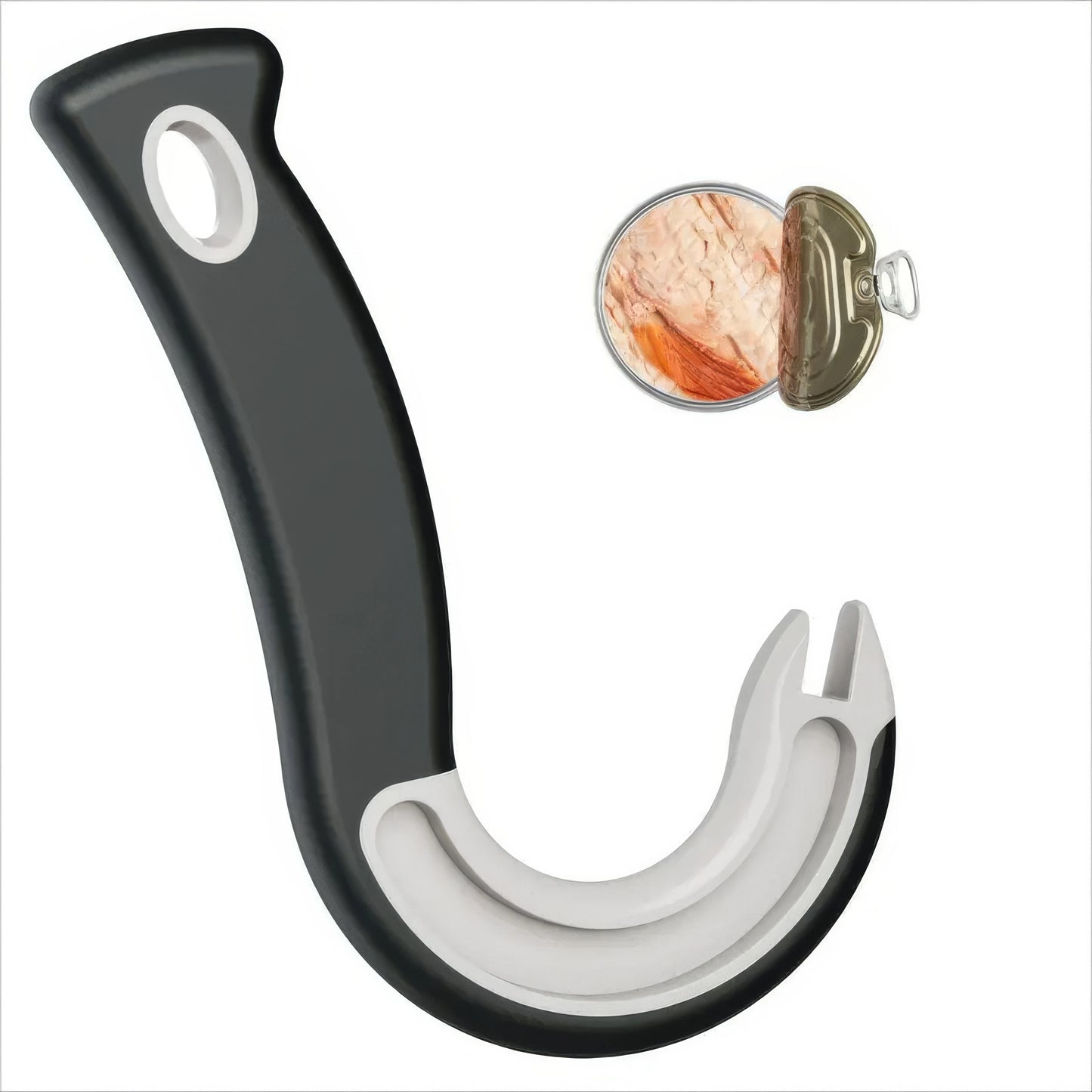 1/2 Hook Type Can Opener Black, Durable Plastic Construction, Essential for Restaurants, Modern Kitchen Tool, Brand Opener