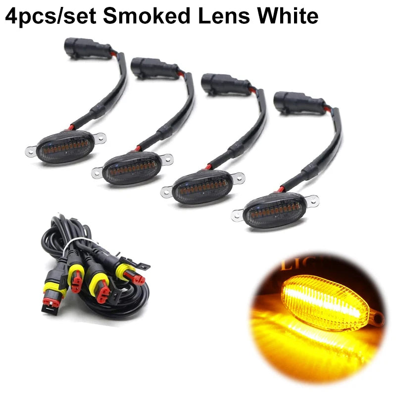 LED Grille Marker Lights, Eagle-Eye Style (Universal) — Amber/White