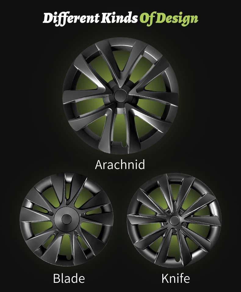 4PCS Design For TESLA Model 3 2026-2026 18 Inch Arachnid Style Wheel Cover Hubcaps Cap Only For Model 3 Wheel Cover Accessories