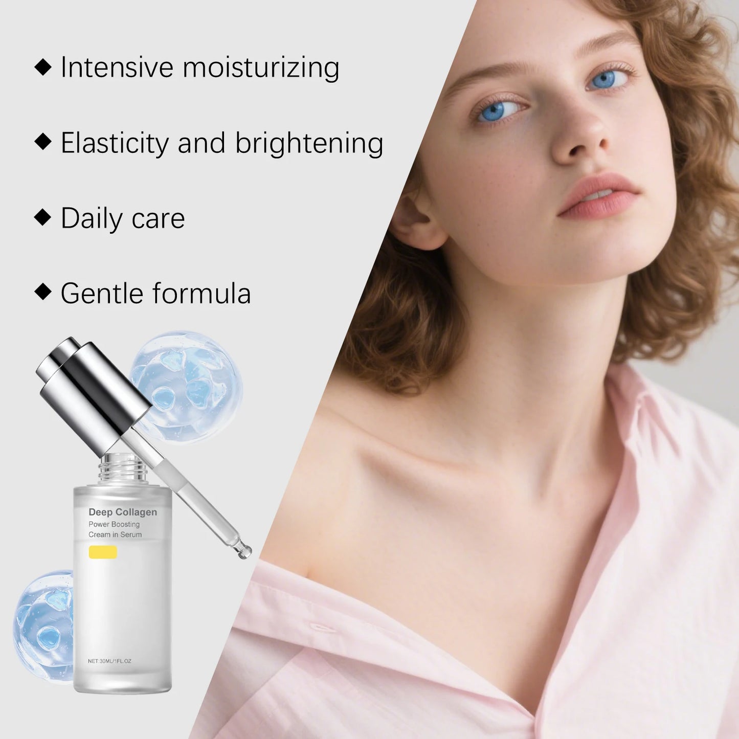 AMZ 30ml Collagen Moisturizing Facial Essence Nourishing Skin Care Smooth Daily Moisture Water for Facial Skin Health
