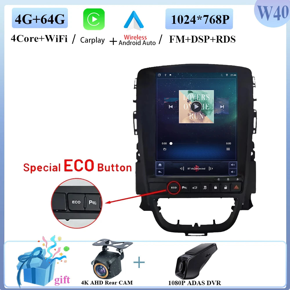 9.7" Car Stereo with Apple CarPlay & Android Auto, Compatible with Opel Astra J (2009-2015)