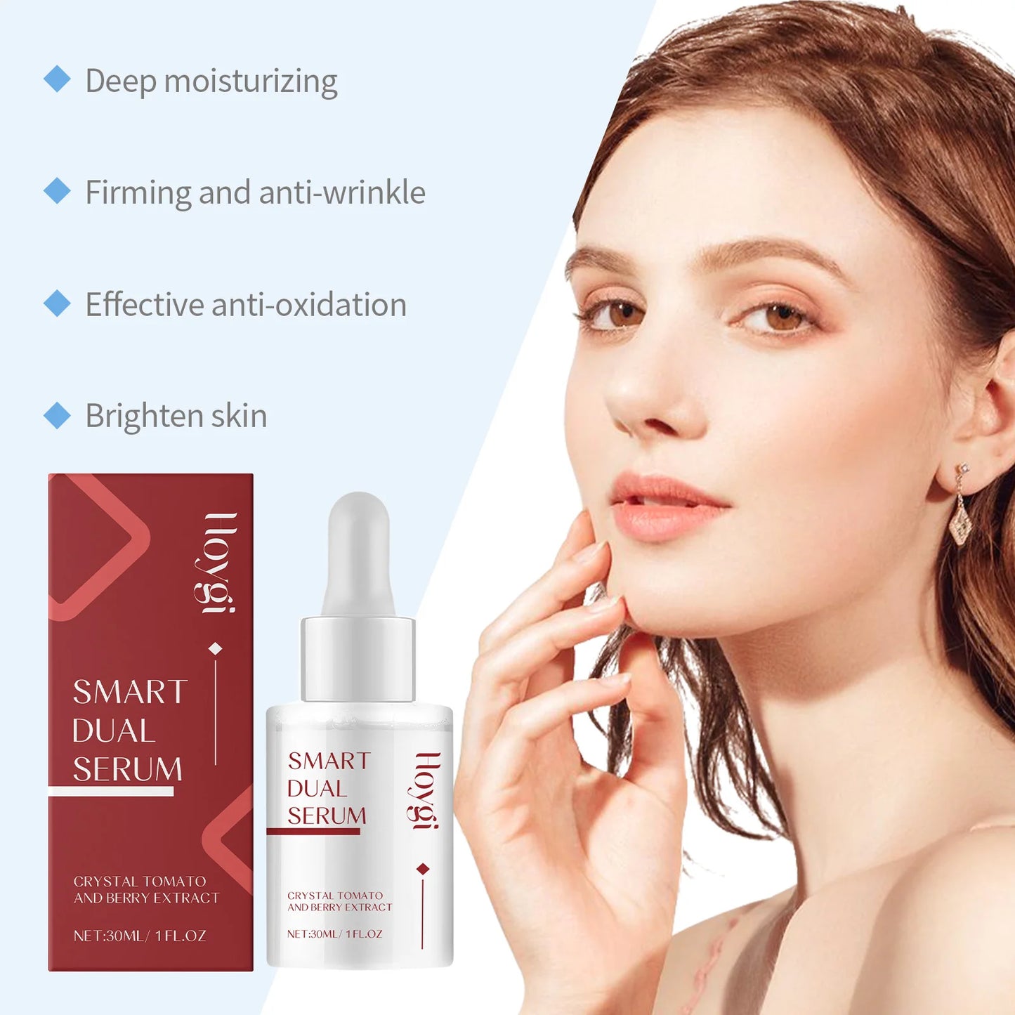 30ML Face Glowing Serum Gentle Moisturizing & Nourishing Enhance Skin Elasticity Firming Fade Fine Lins Glowing Facial Serum