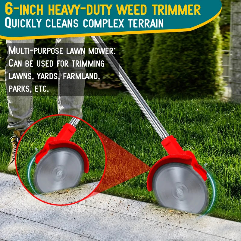 Cordless Electric Reel Lawn Mower & Weed Trimmer – Battery-Powered Telescopic Handle Grass Cutter for Courtyard, Garden & Lawn | Multiple Colors