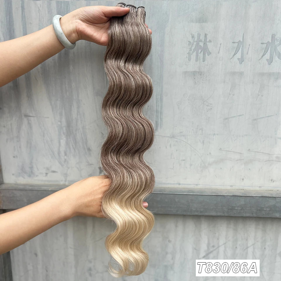 Magicae 30Inch 200g/Pc Chocolate Ombre Brown Orange Blond P27/613 Bio Body Wave Grey High Temperature Synthetic Hair Extension