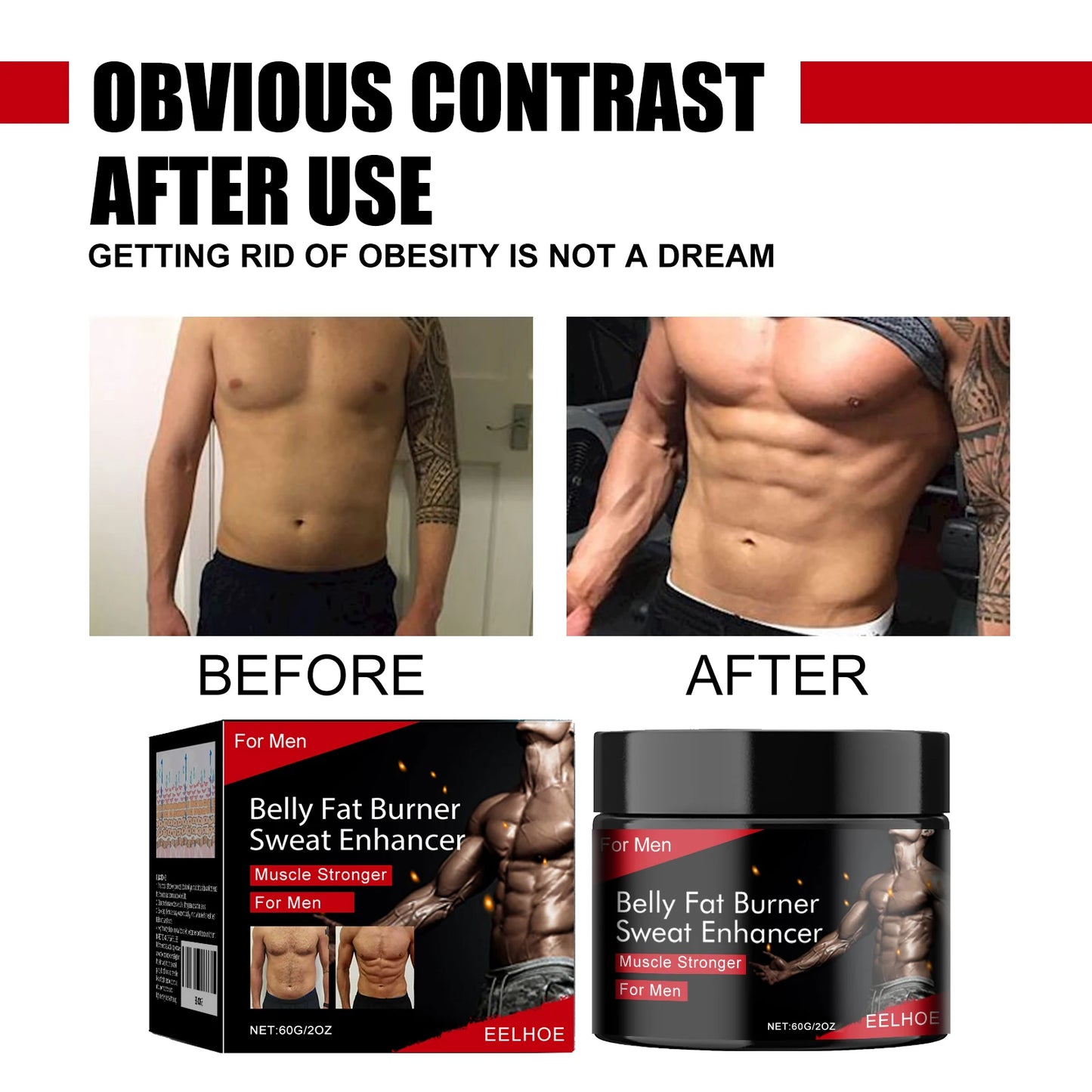 Men Sculpting Cream Abdominal Muscle Fat Reduction Provide Muscle Heat Boost Sweat Anti Cellulite Ab Thermogenic Massage Cream