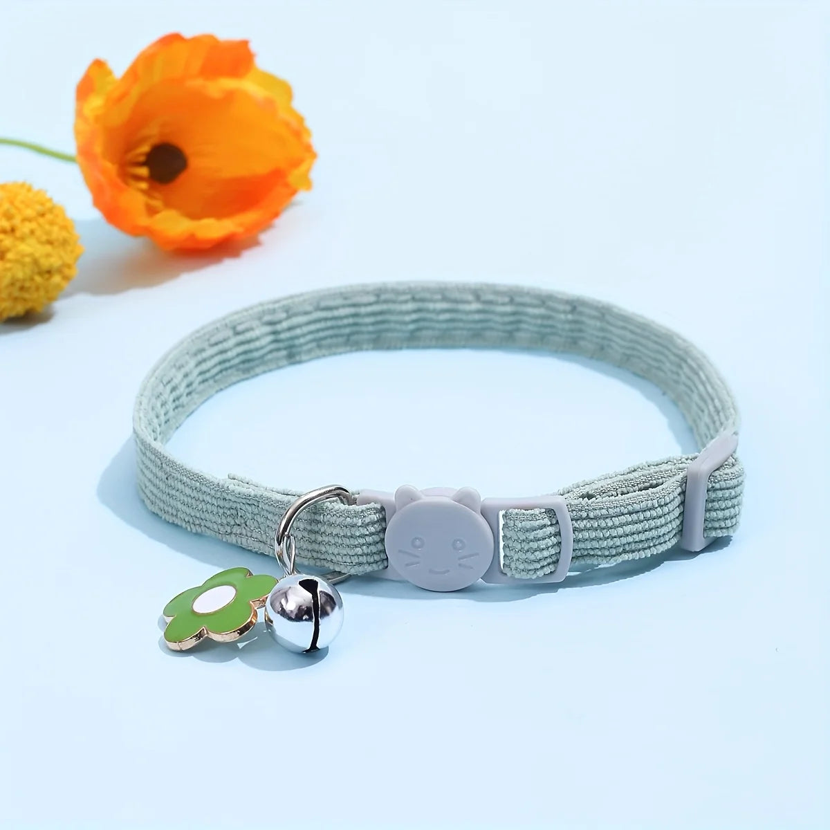 Flower Charm Cat Collar with Bell - Safety Snap Hook – photo 9
