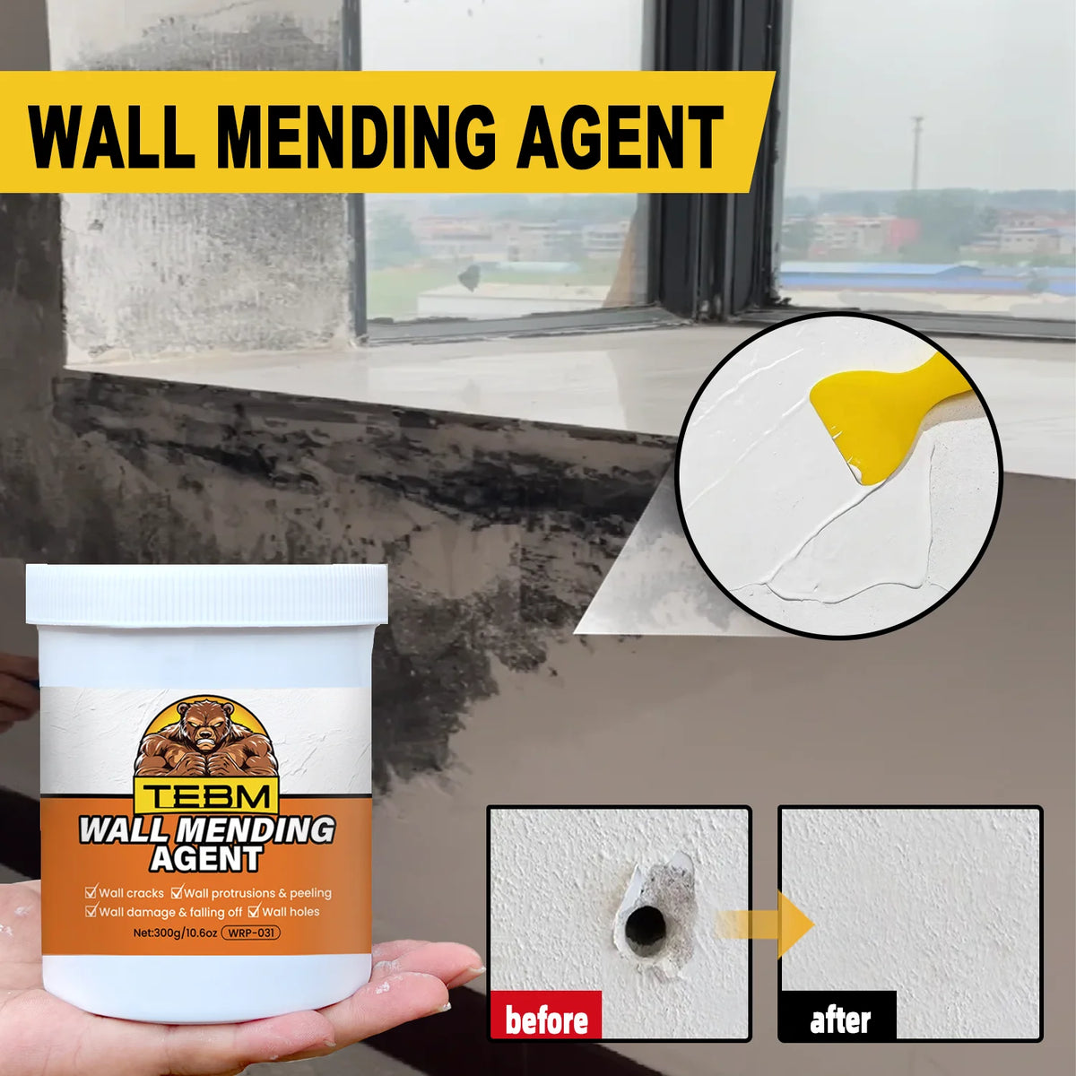 Wall Mending Agent - Quick-Drying Filler for Holes and Cracks - view 11