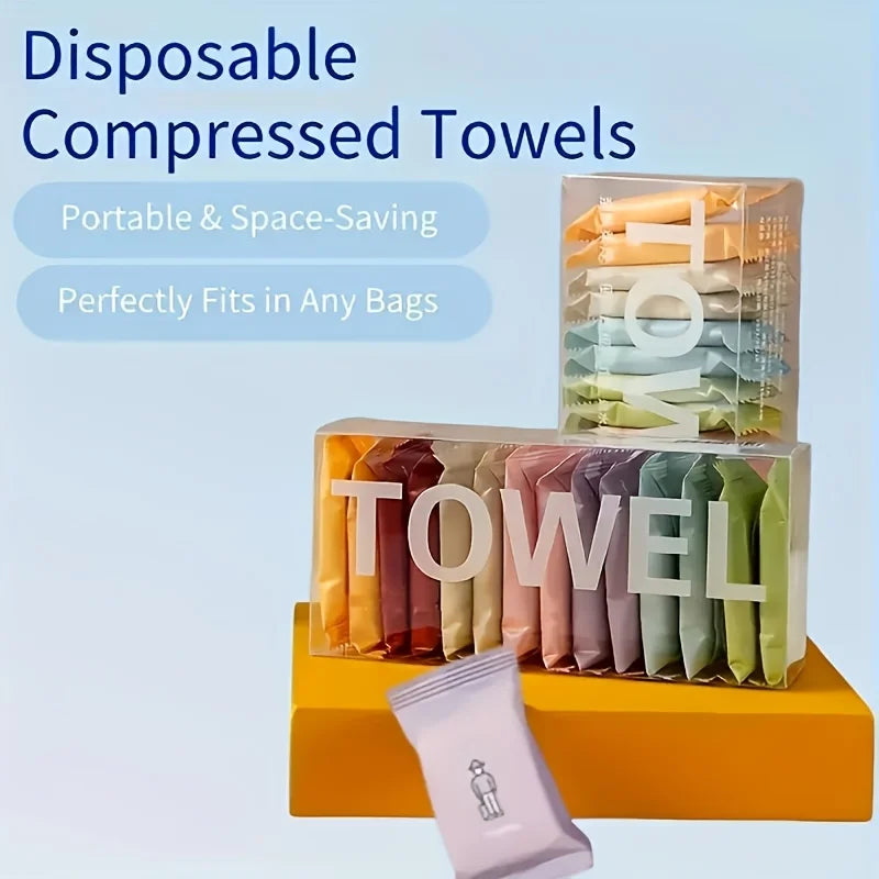 28pcs Compressed Travel Towels – Disposable Portable Wet & Dry Towel Set (Unscented)