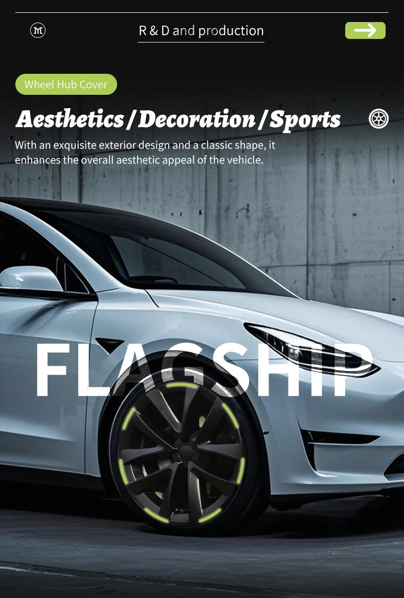 4PCS Design For TESLA Model 3 2026-2026 18 Inch Arachnid Style Wheel Cover Hubcaps Cap Only For Model 3 Wheel Cover Accessories