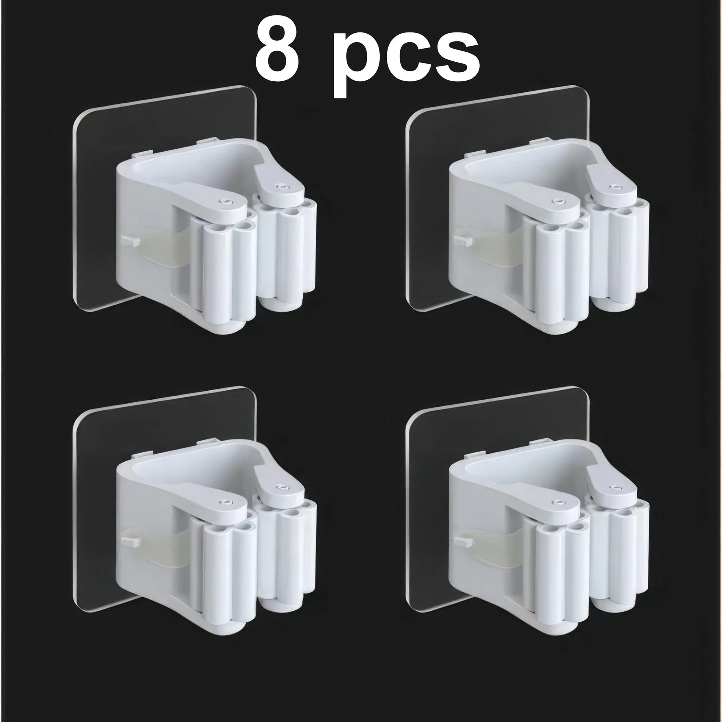 4/8/12 Mop Racks with No Drilling, Space Saving Design, Minimalist Style, Suitable for Bedrooms, Gardens, and Bathrooms