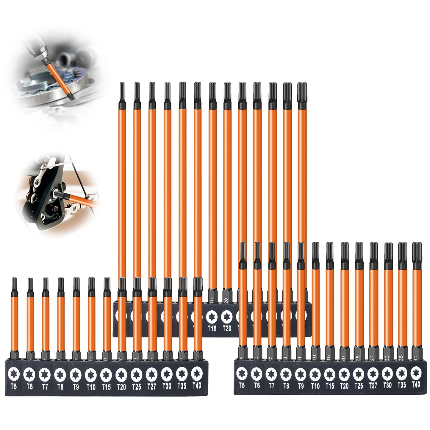 Torx Screwdriver Bits Set Individual Bits T5-T40 75/100/150mm Lengths Strong Magnetism High Hardness S2 Alloy Steel 1/4Hex Shank