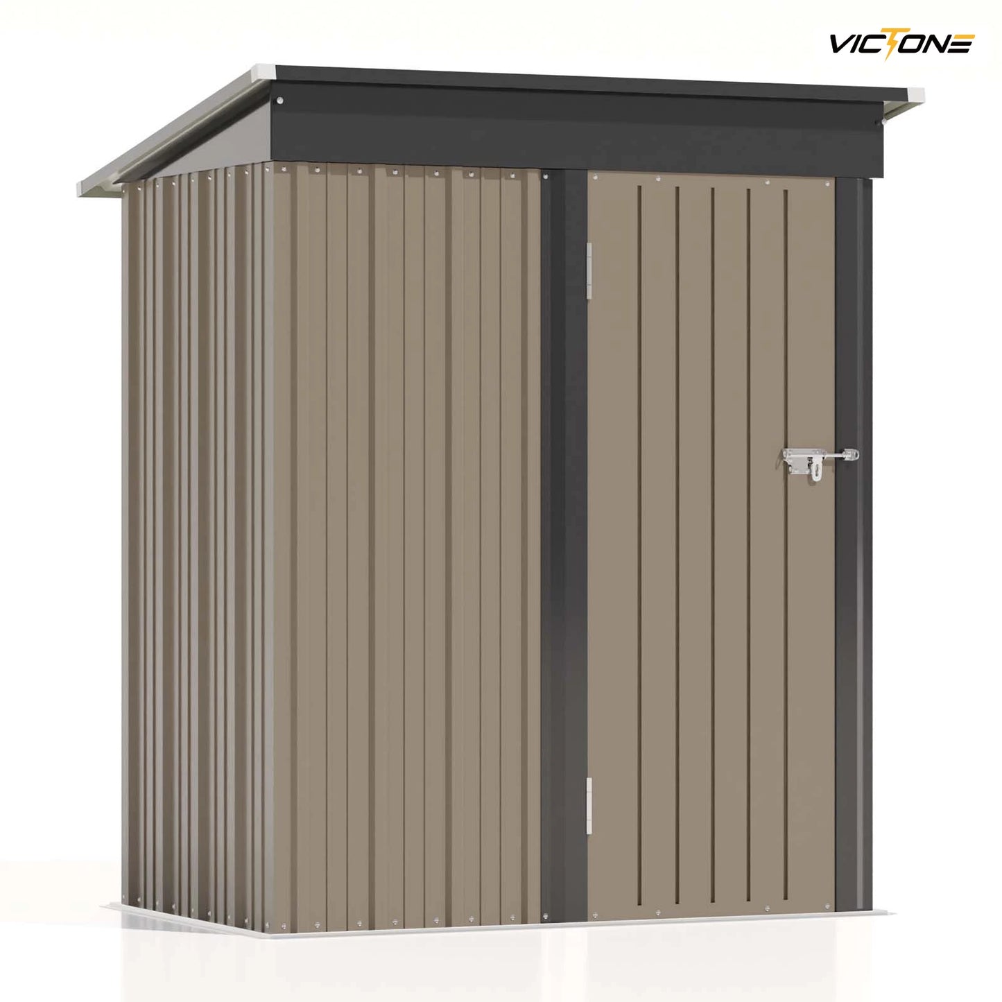 Patiowell 5x3 ft Outdoor Storage Shed – Lockable Metal Tool Shed with Sloping Roof for Backyard