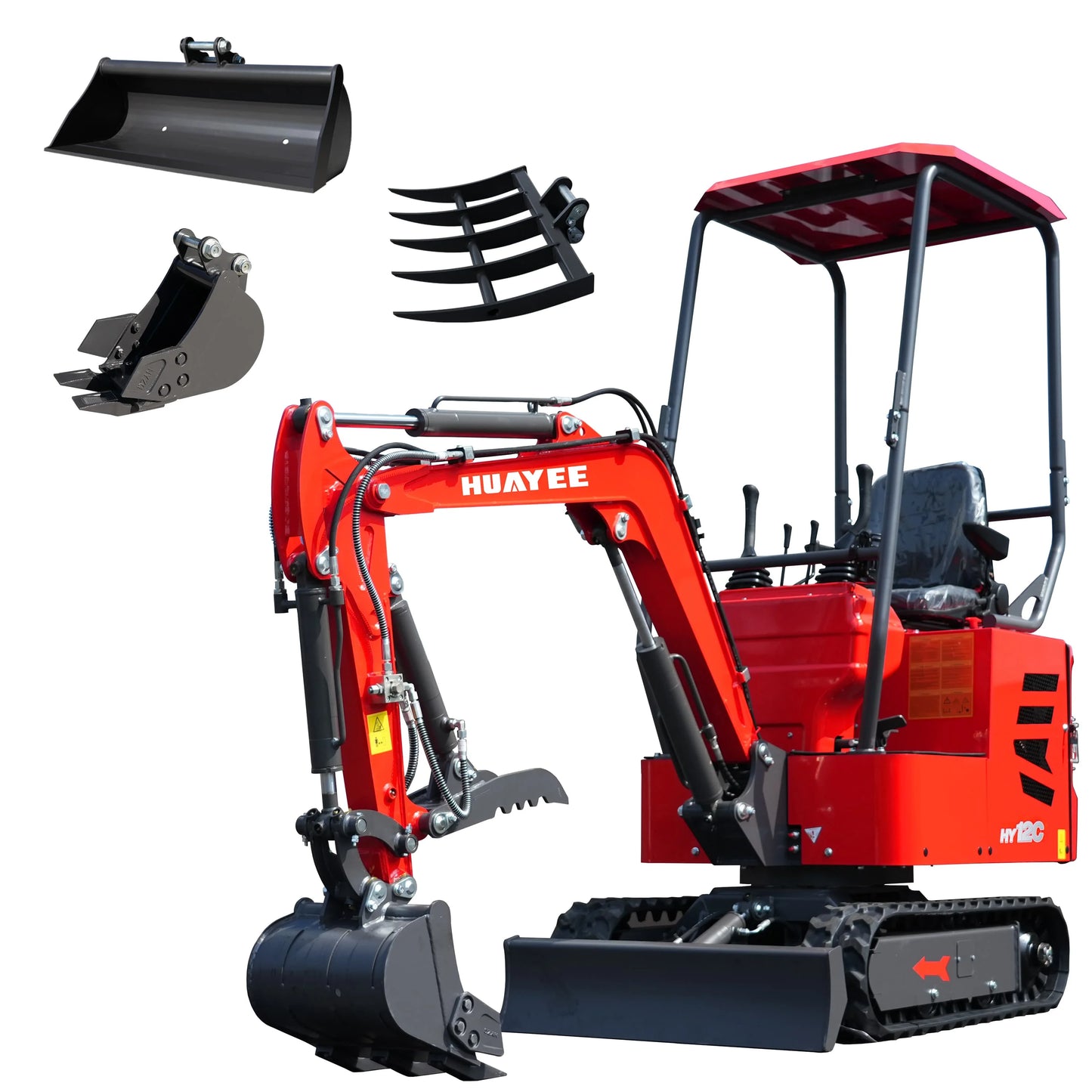 Mini Excavator is compatible with a variety of interchangeable attachments for various tasks; free delivery included custom made