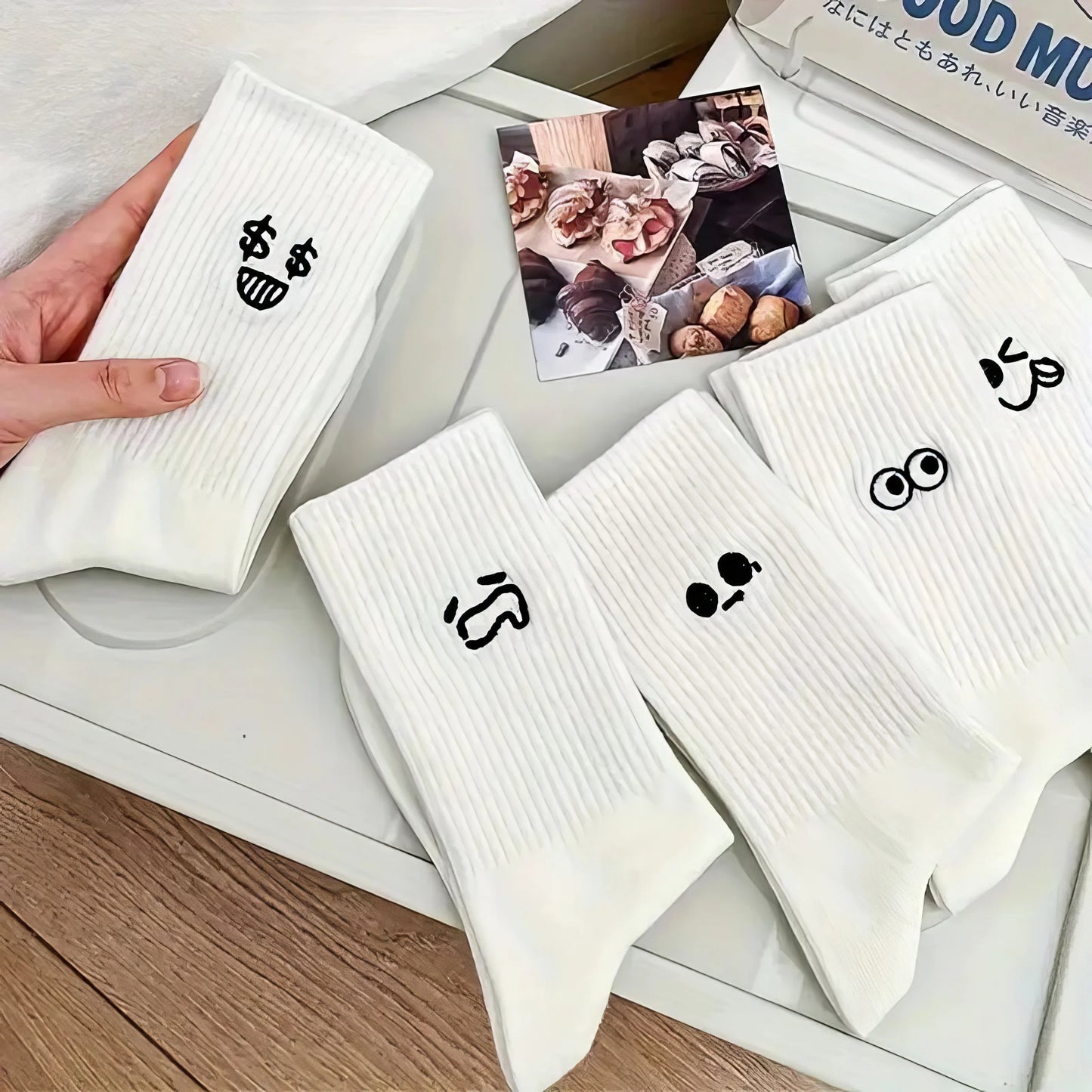 Emoji Socks, 5-Pair Set — Breathable Soft Everyday & Sports Wear