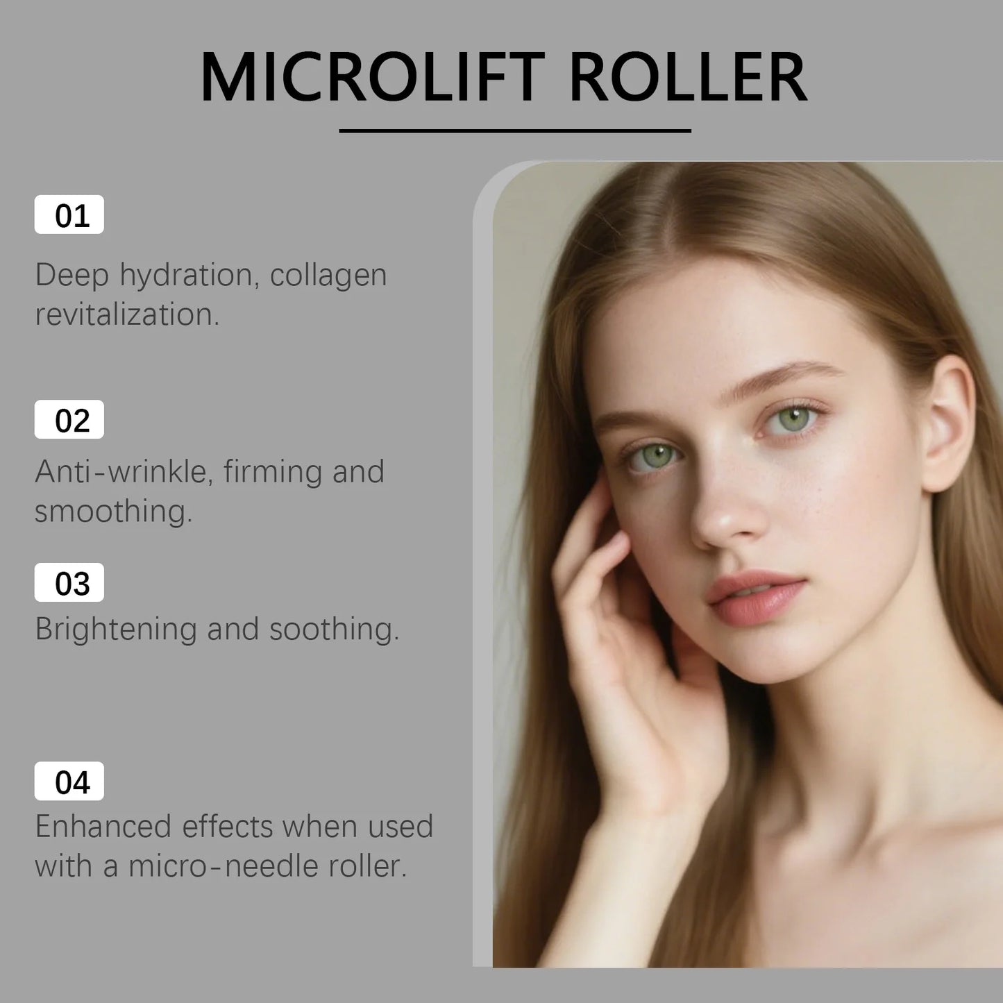 0.25mm Microneedle Roller Serum Deep Hydration Rejuvenation Smooth Radiant Skin Moisturizing Brightening Repairing Facial Essence