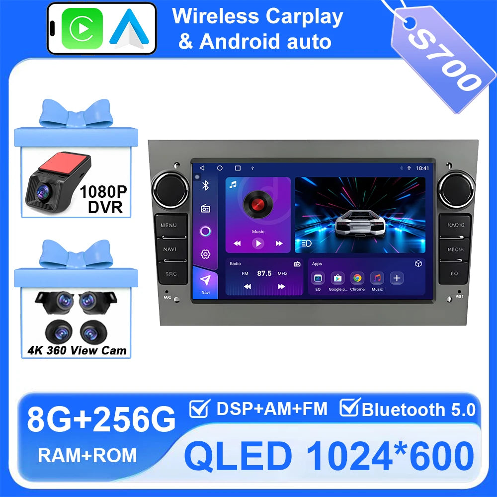 Android Car Stereo for Opel/Vauxhall Astra H J, Vectra, Antara, Zafira, Corsa (2004–2011) — CarPlay, Android Auto, GPS