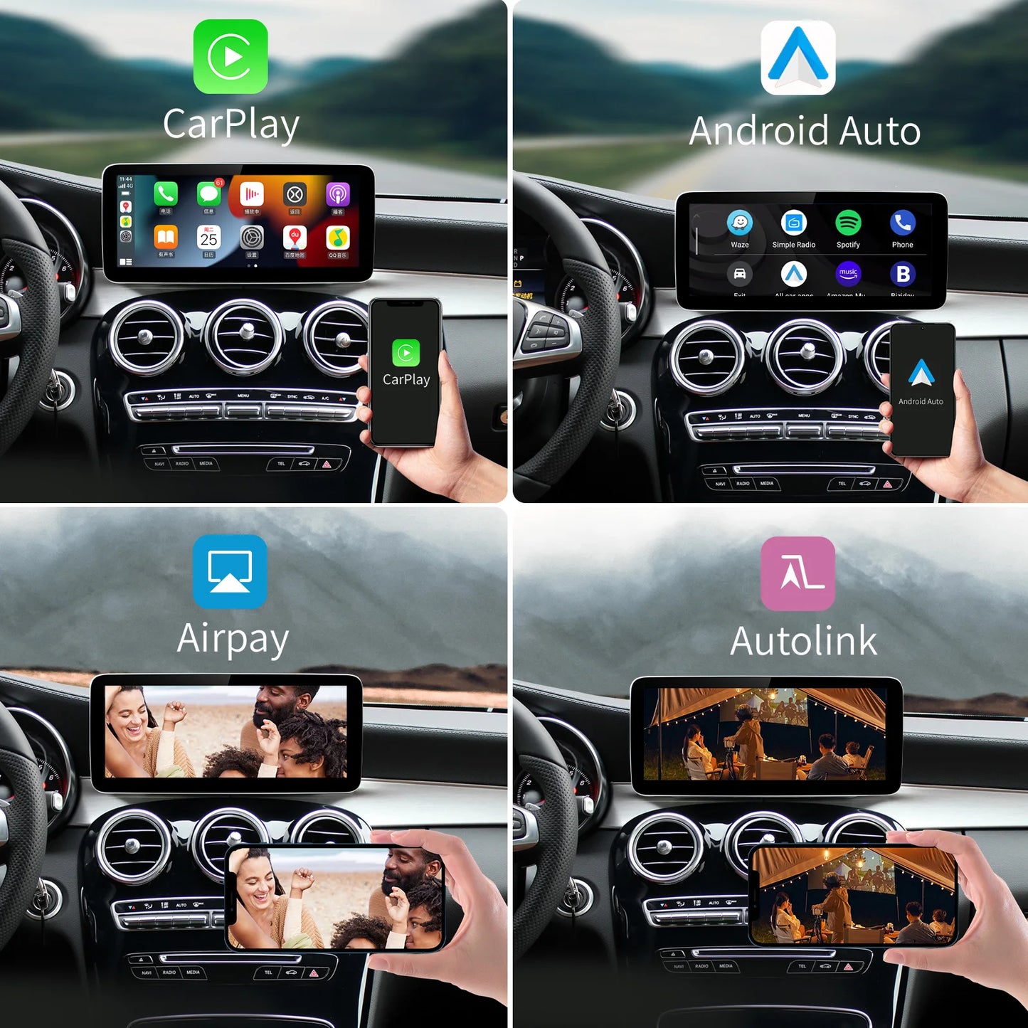 12.3" Wireless CarPlay & Android Auto Screen for Mercedes-Benz NTG5.0 — GLA, CLA, GLC, W205, W176, C117, X156, W212, W167