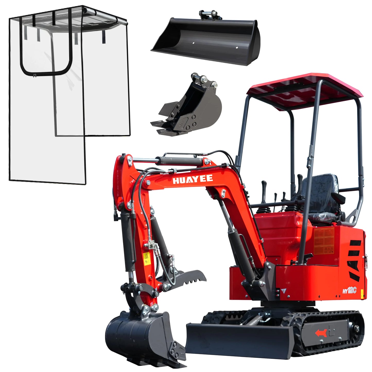 Mini Excavator is compatible with a variety of interchangeable attachments for various tasks; free delivery included custom made