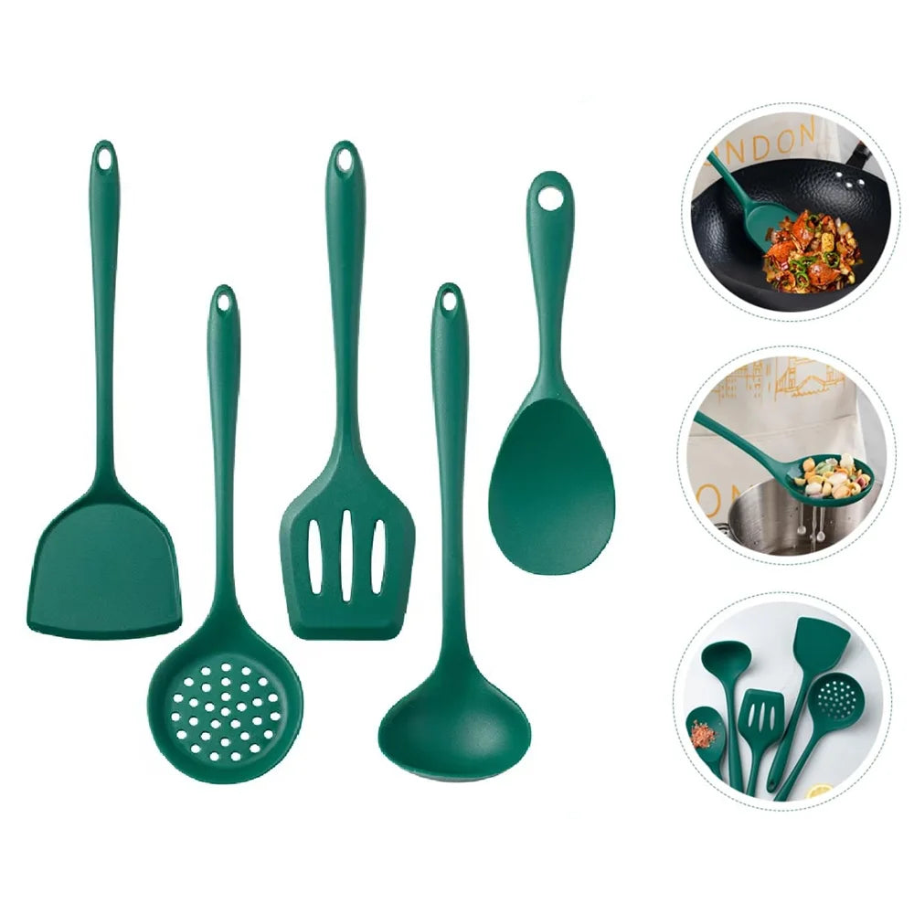 5-Piece Silicone Cooking Utensil Set for Nonstick Pans