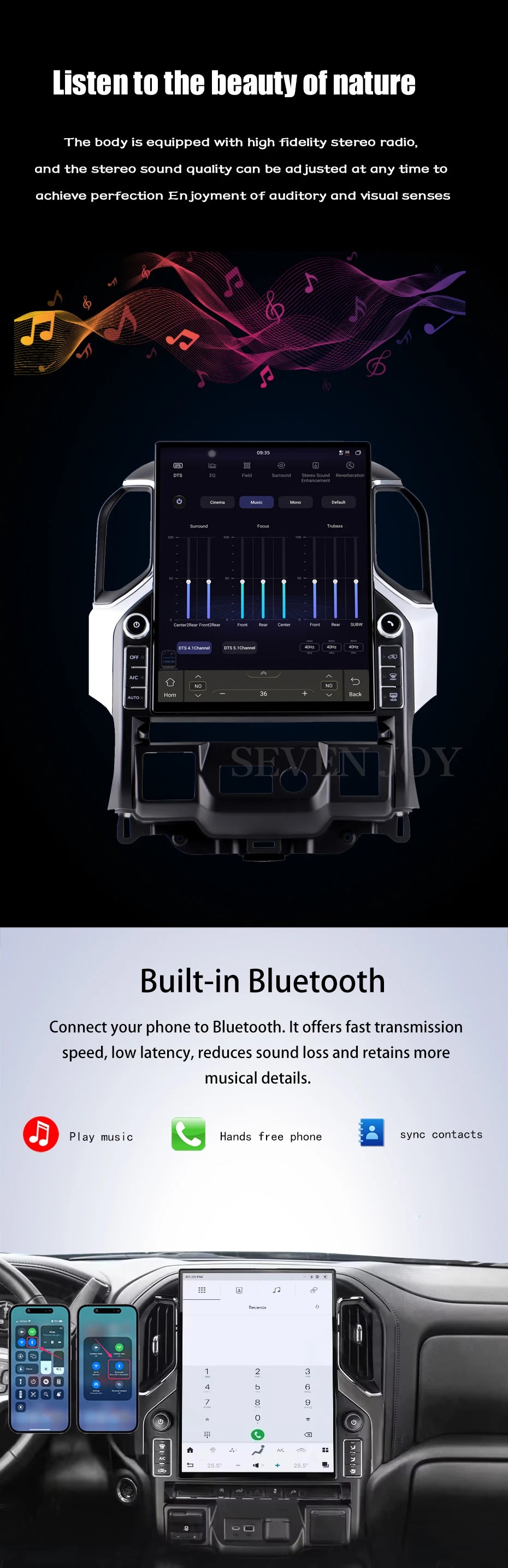 16.2 Android 15 Car Radio for GMC Sierra Denali Silverado 2019 2020 2021 2022 2023 Carplay Car Radio GPS Navigation Multimedia
