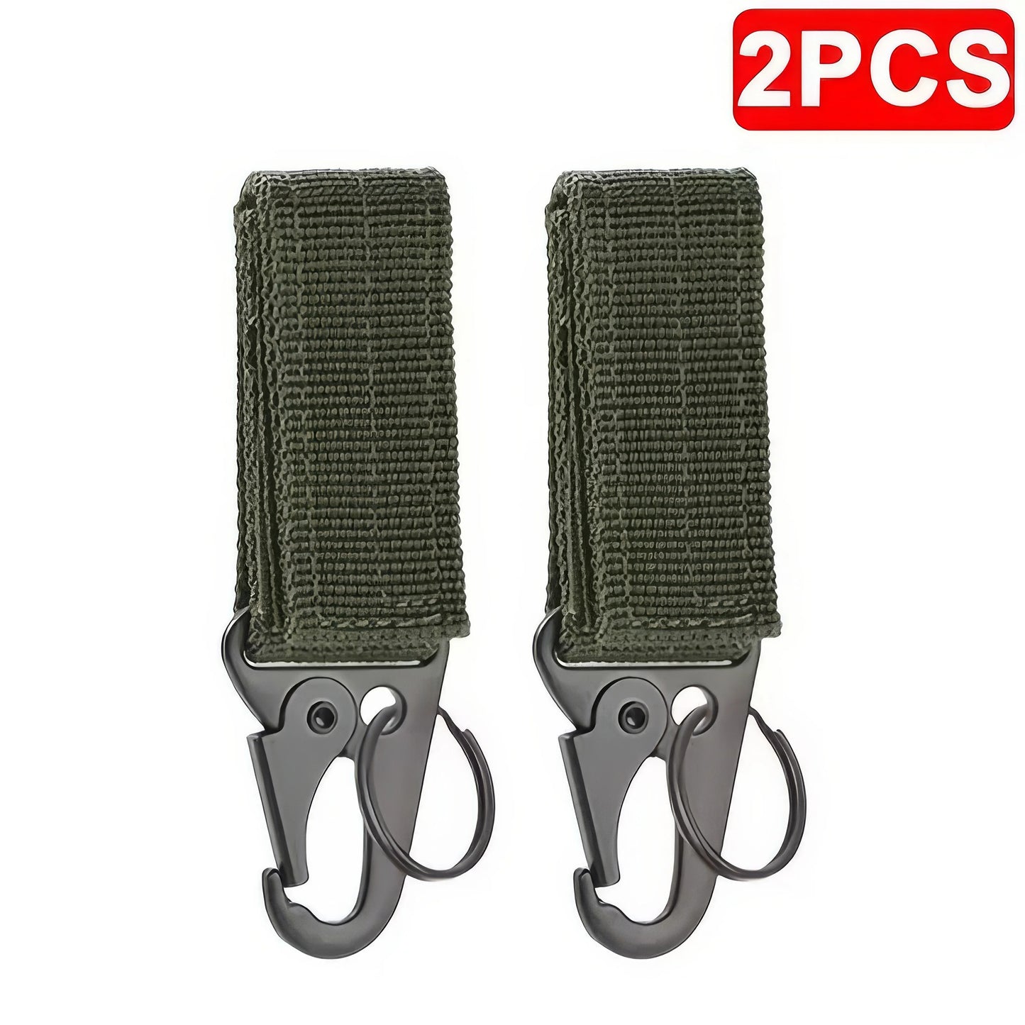 1/2 Piece Nylon Tactical Clip Black/green, Sturdy Hook, Suitable for Backpacks, Seat Belts, Bags, Outdoor Small Tools