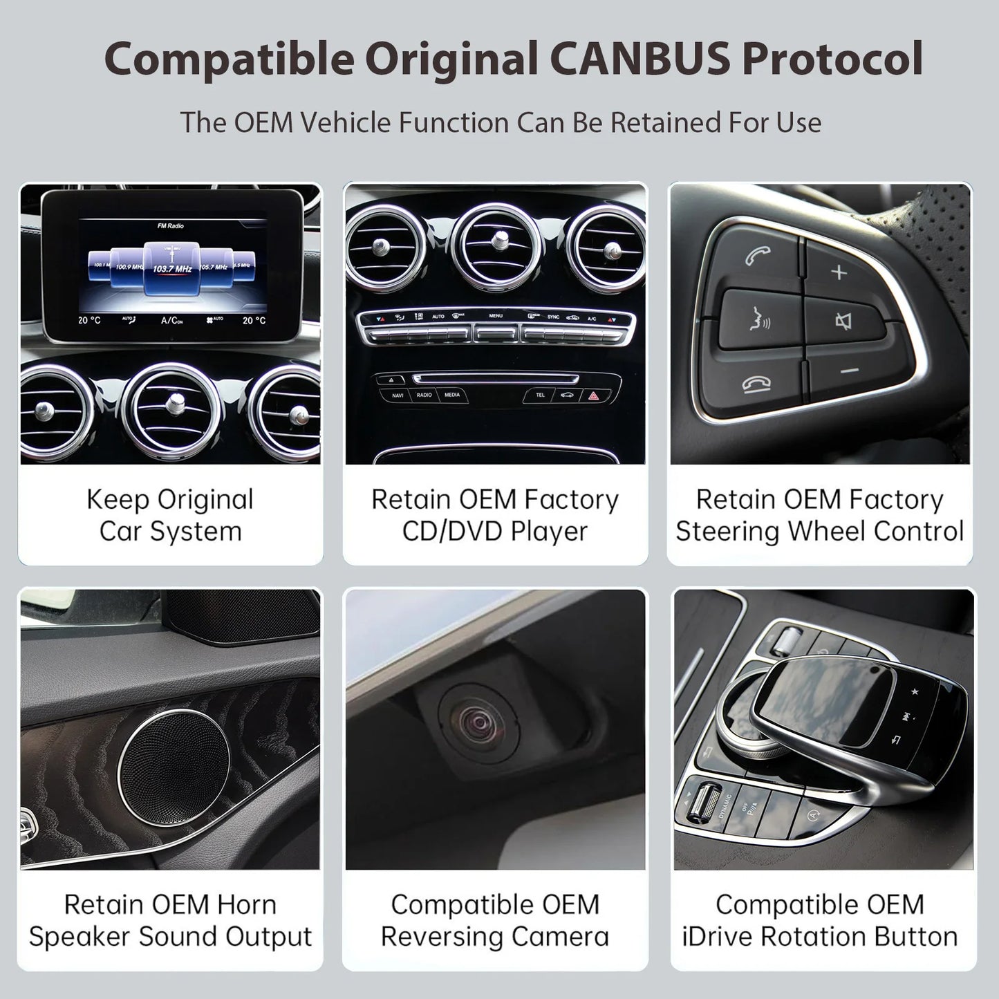 12.3" Wireless CarPlay & Android Auto Screen for Mercedes-Benz NTG5.0 — GLA, CLA, GLC, W205, W176, C117, X156, W212, W167