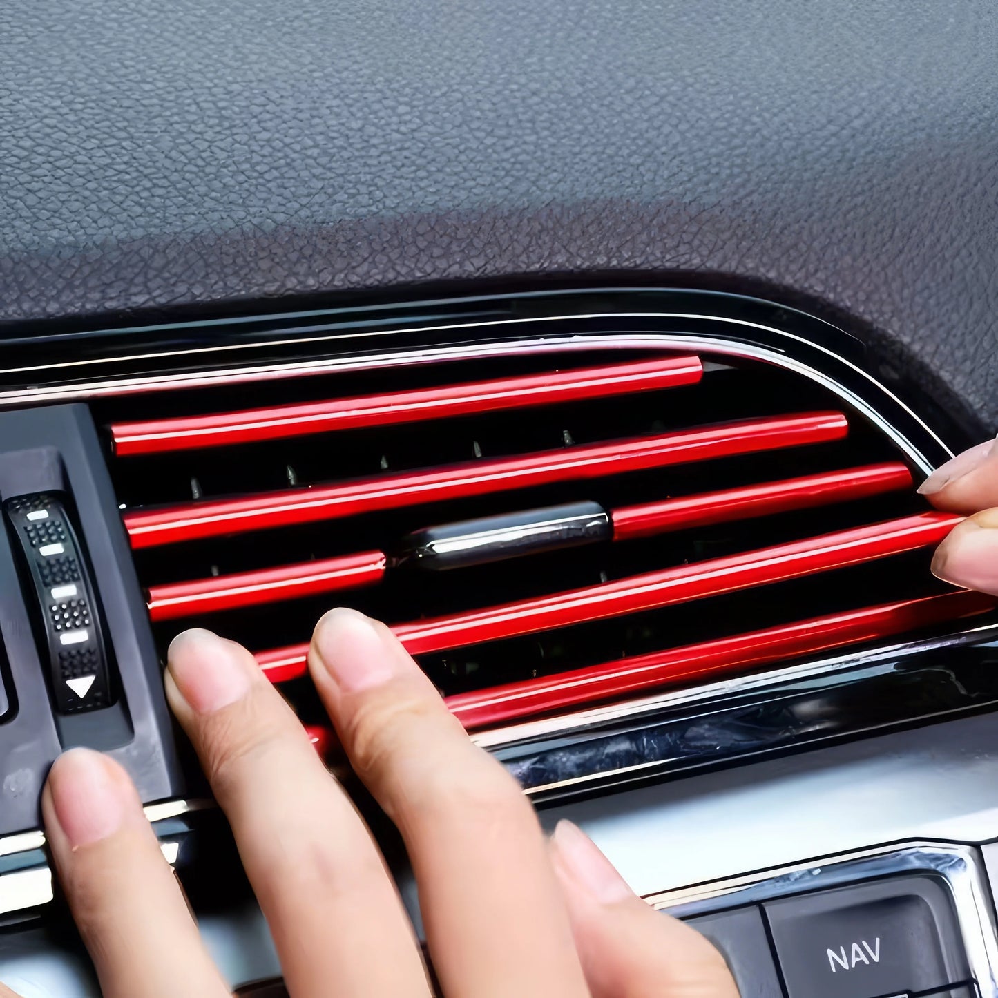 10/20 Decorative Strips in Red, Durable Material, Easy To Install, Compatible with All Car Models, Fashionable Car Decoration