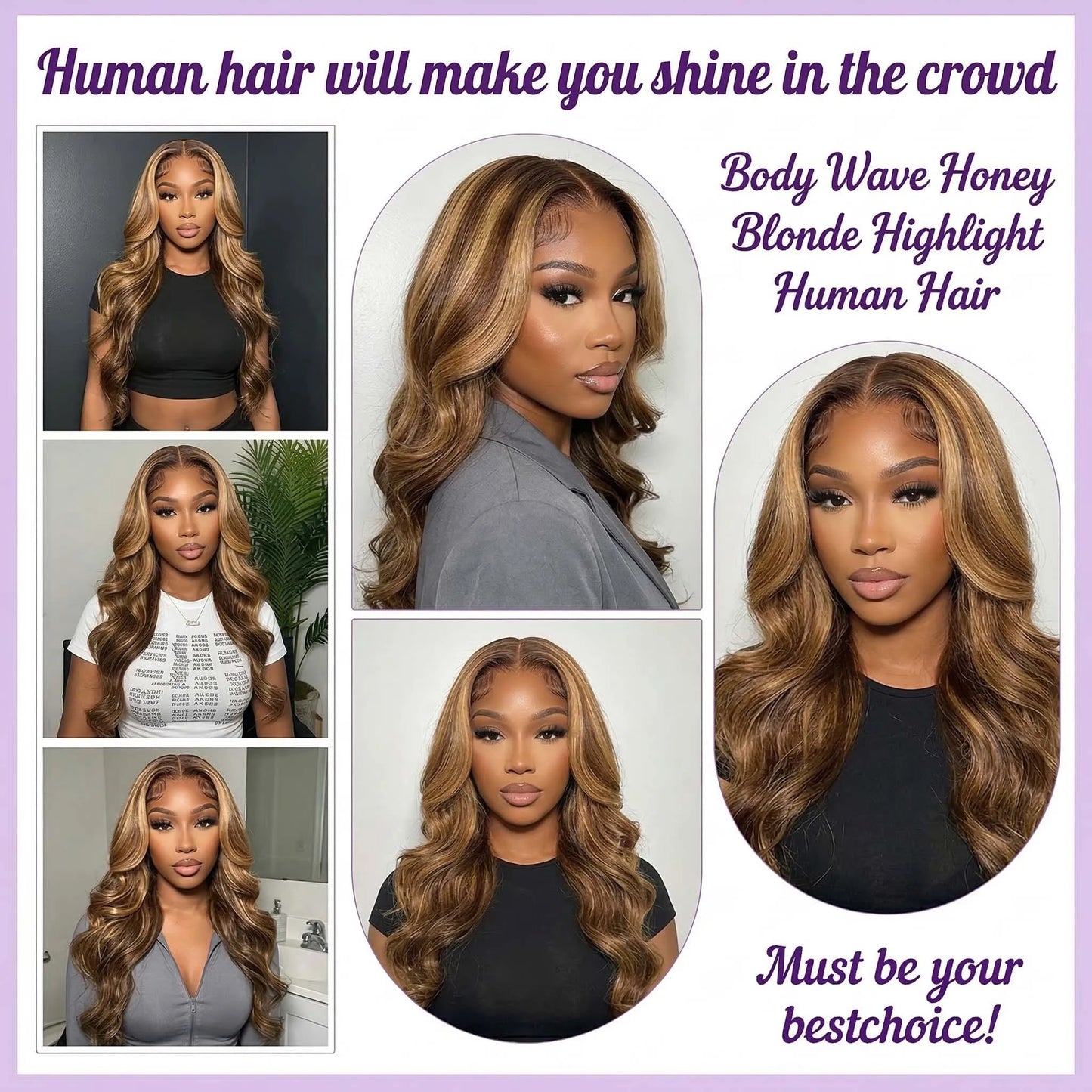 Velvet 40Inch Highlight Ombre Body Wave Bundles Human Hair Colored 4/27 Honey Blonde Brazilian Raw Human Hair Bundles Extensions