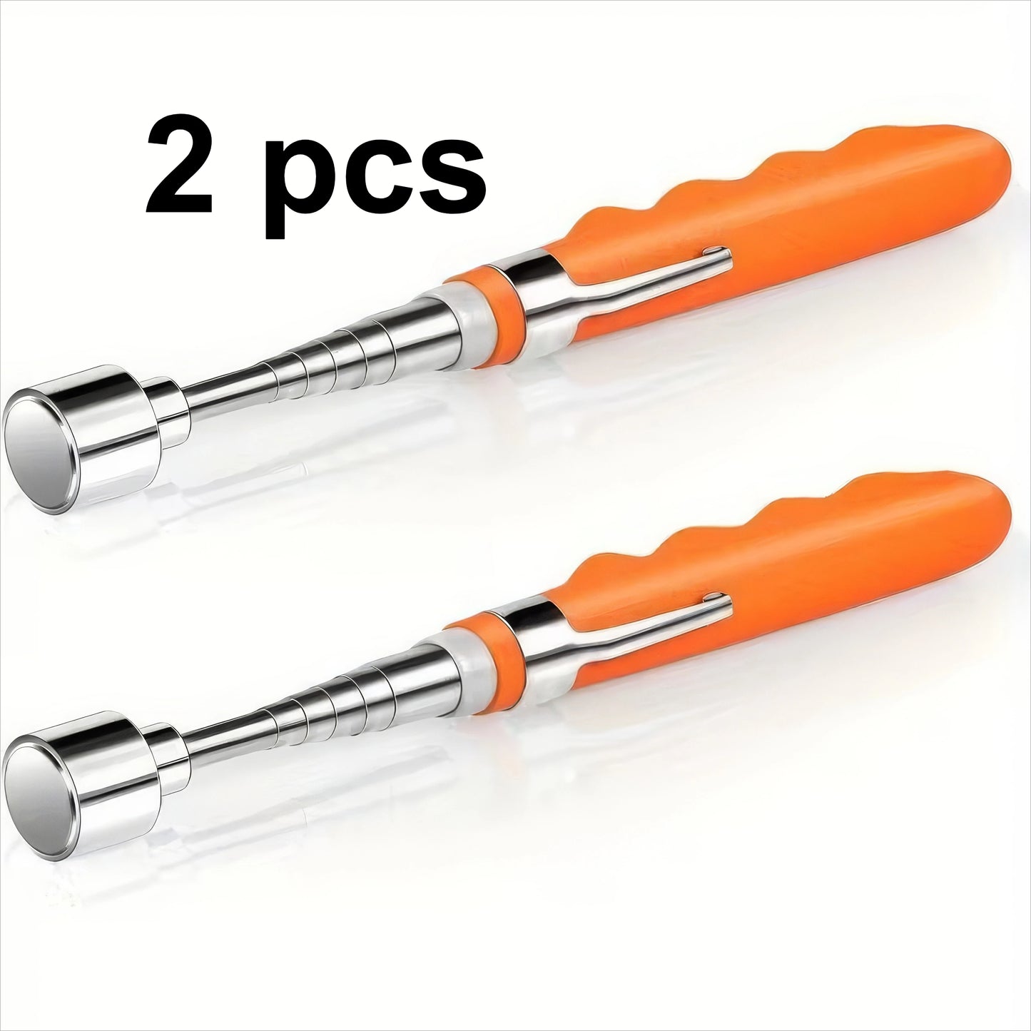 1/2 Piece Magnet Picking Tool Orange, Ergonomic Grip, Durable Structure, Suitable for Workshops, Garages, Laboratories