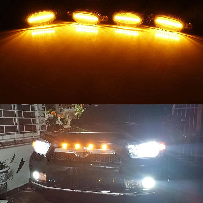 LED Grille Marker Lights, Eagle-Eye Style (Universal) — Amber/White