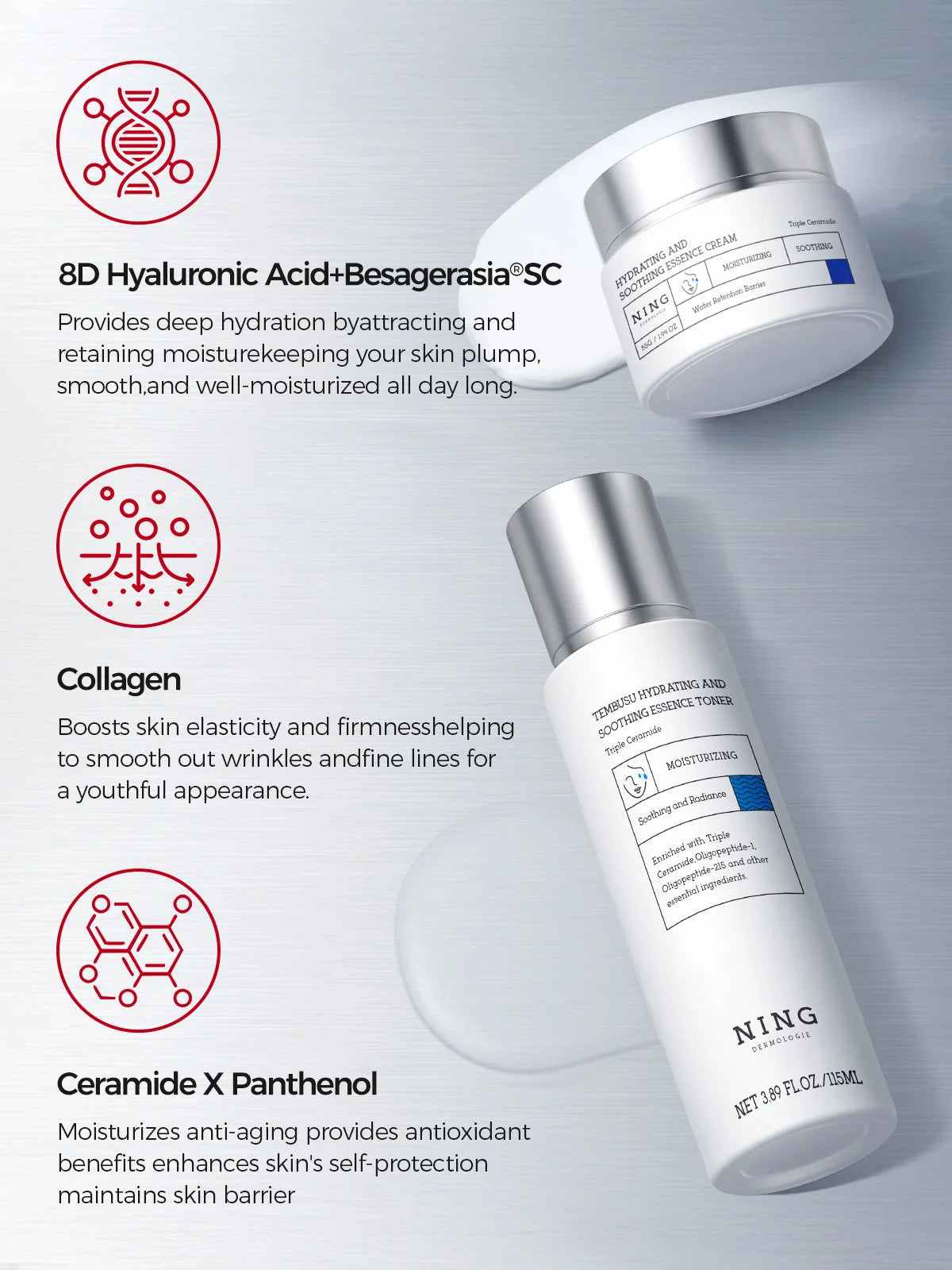 Tembusu Essence Skin Care Set –8-Step Routine with Amino Cleanser, Clay Mask, Toner, Salicylic Acid Serum, Cream & Eye Treatmen